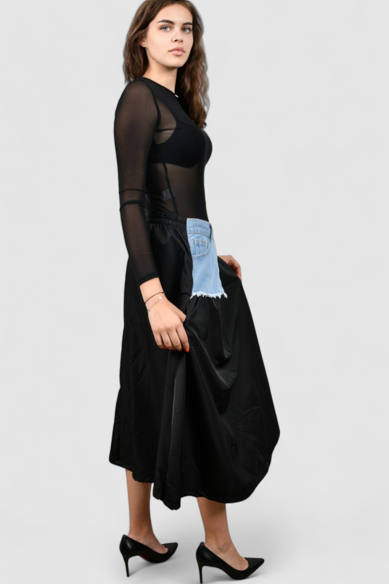 Ženski crni elegantni bodi Briar