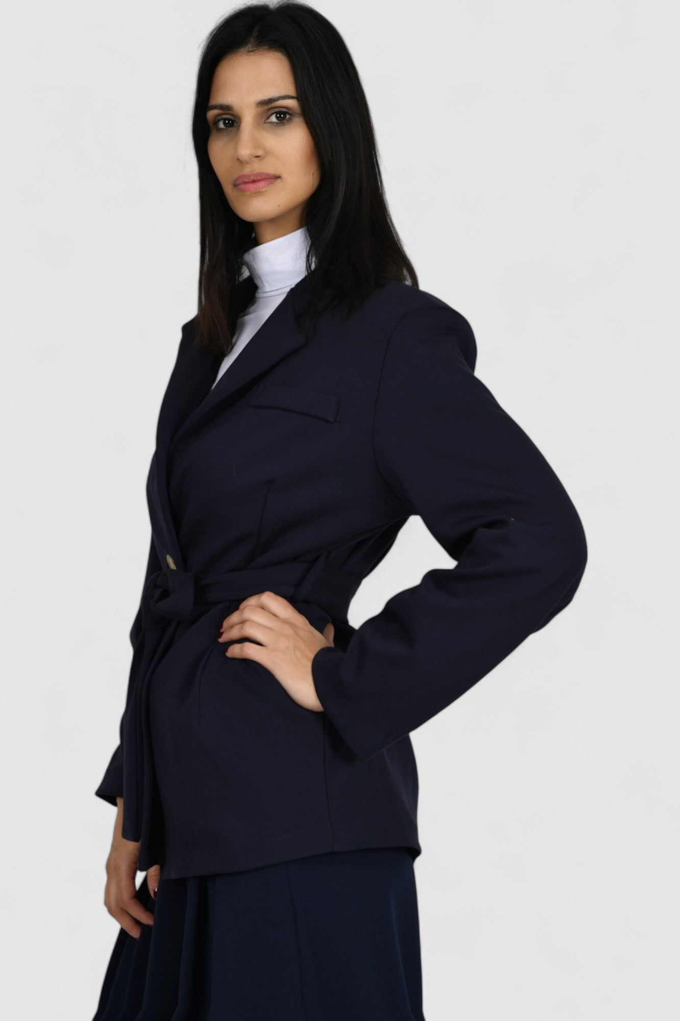 Ženski plavi dugi sako Fay