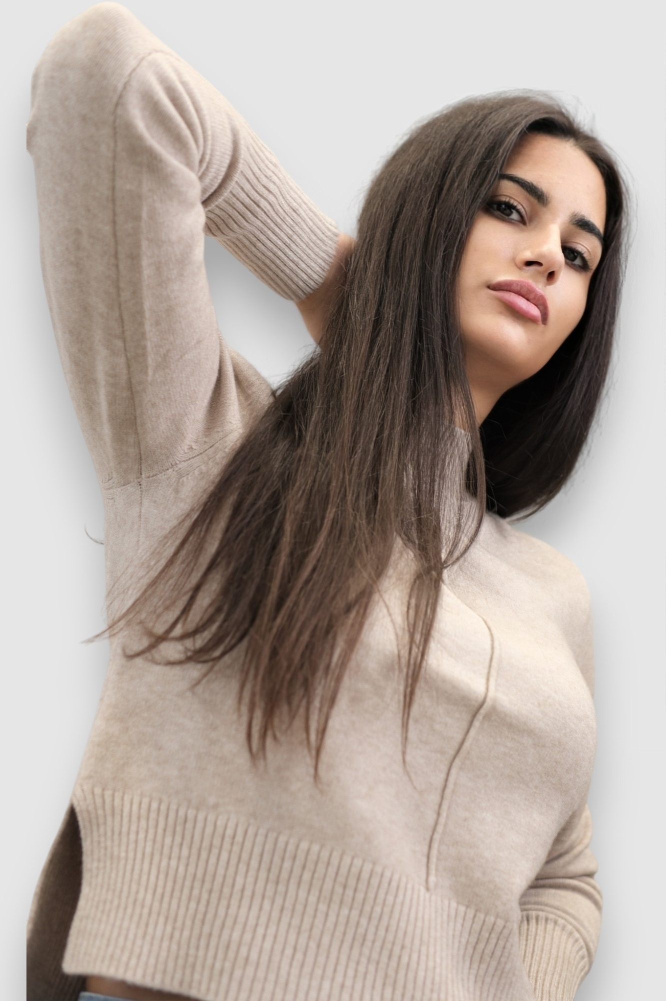 Ženski bež lagani džemper Madeline