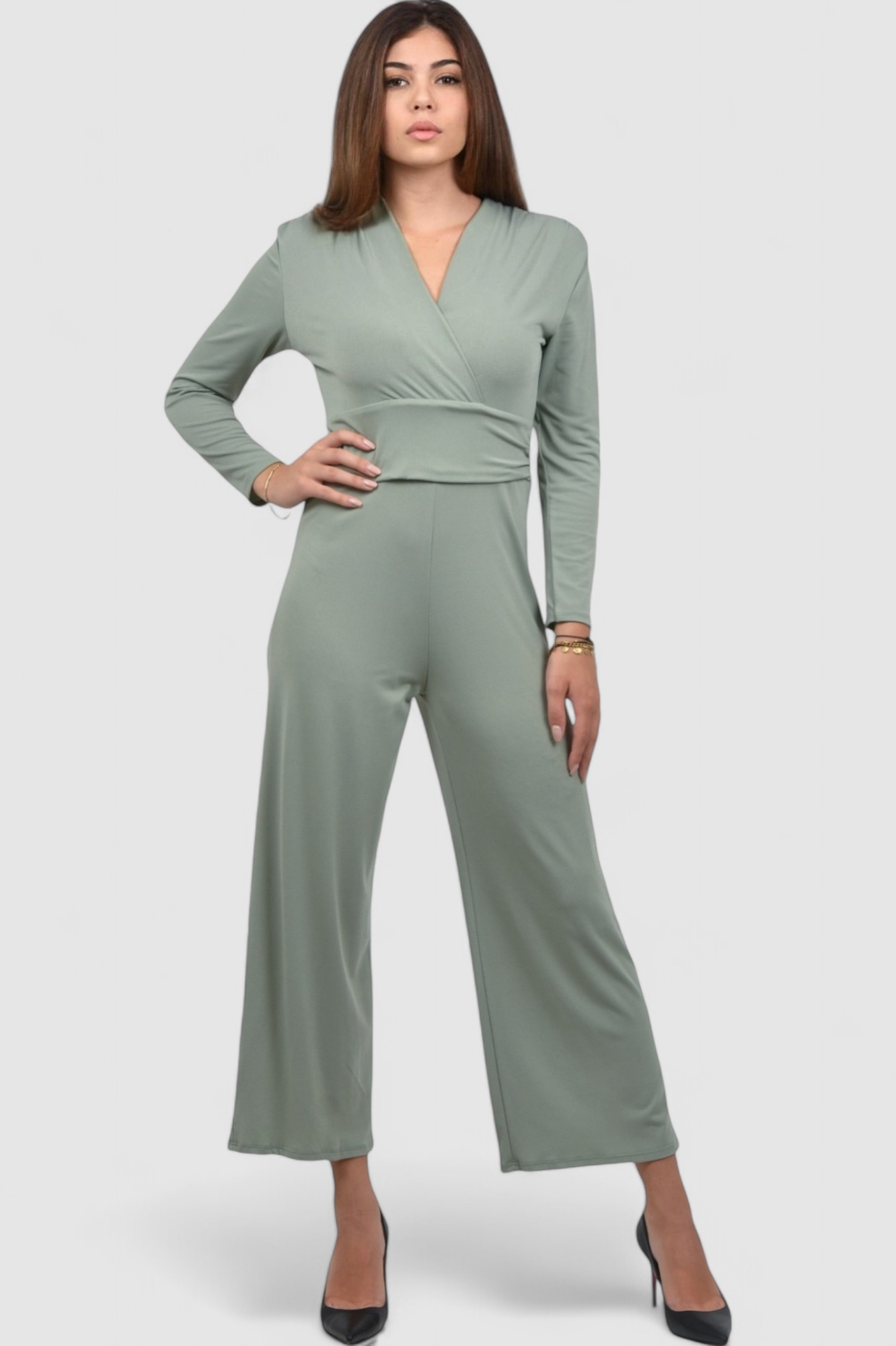 Ženski zeleni elegantni kombinezon Elara