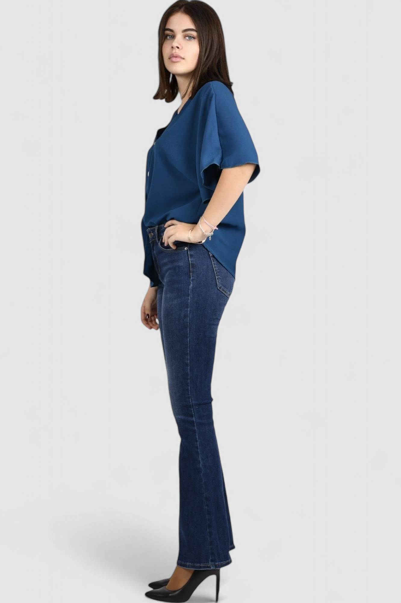 Ženska plava elegantna košulja Ivelisse