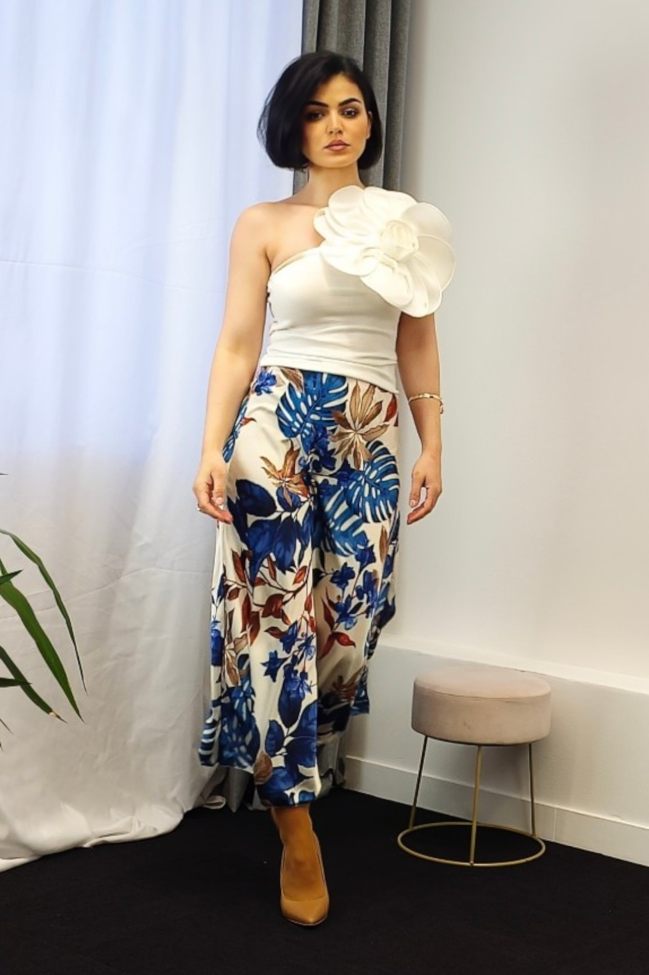 Ženska plava lagana midi suknja Anastasie