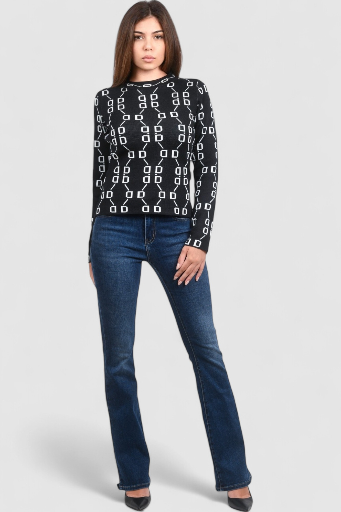 Ženski crni lagani džemper Ameli