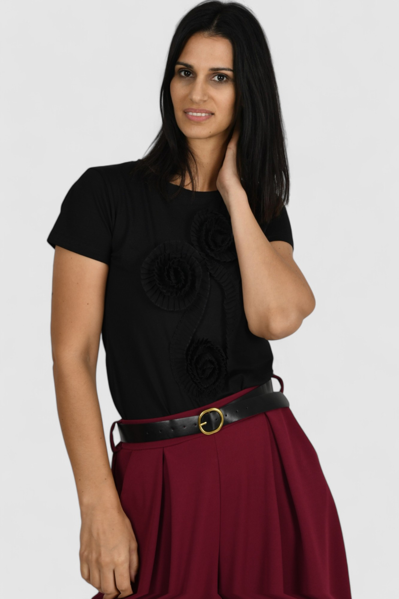 Ženska crna majica kratki rukav Calypso