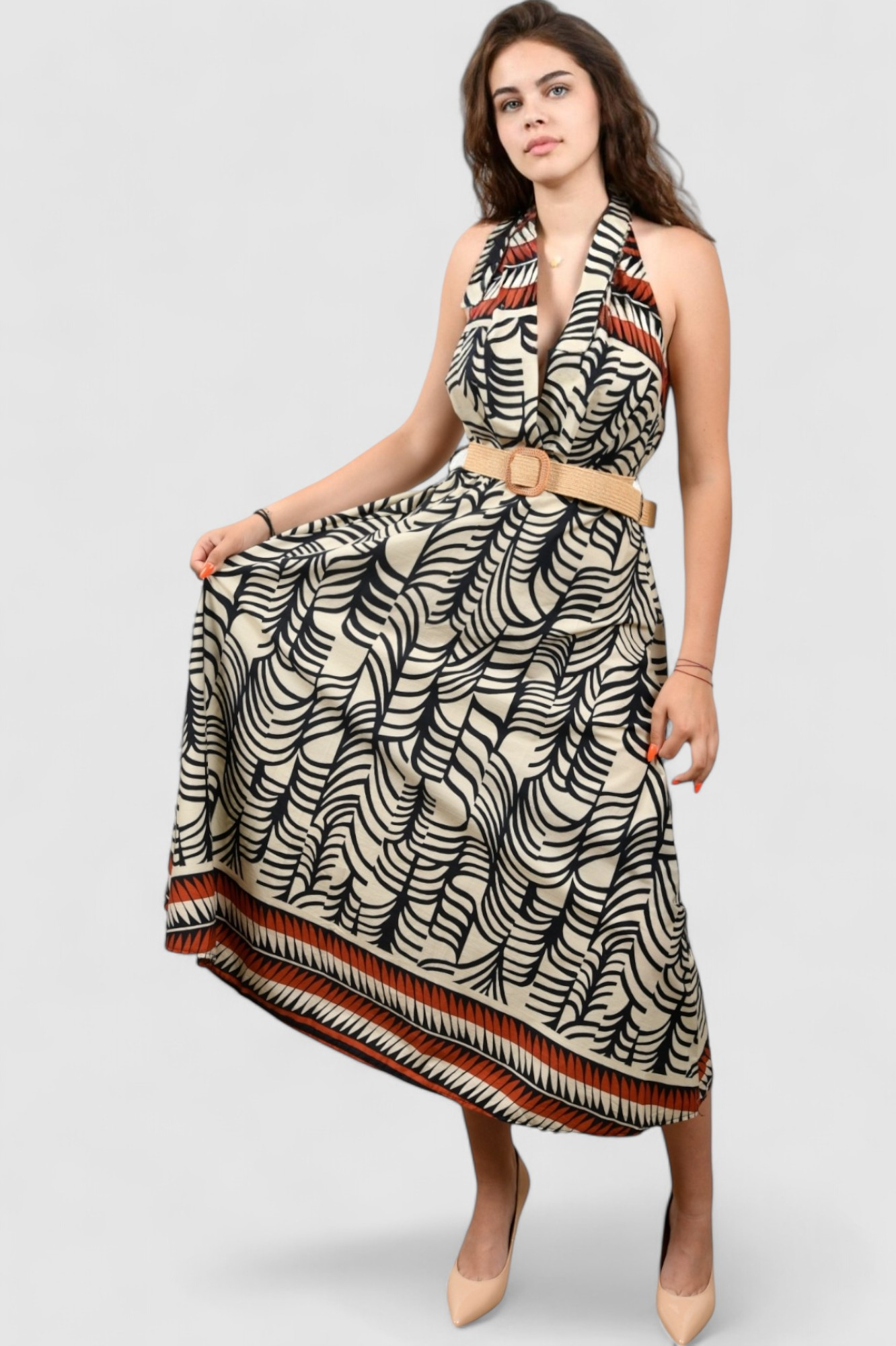 Ženska bež svakodnevna haljina Destiny