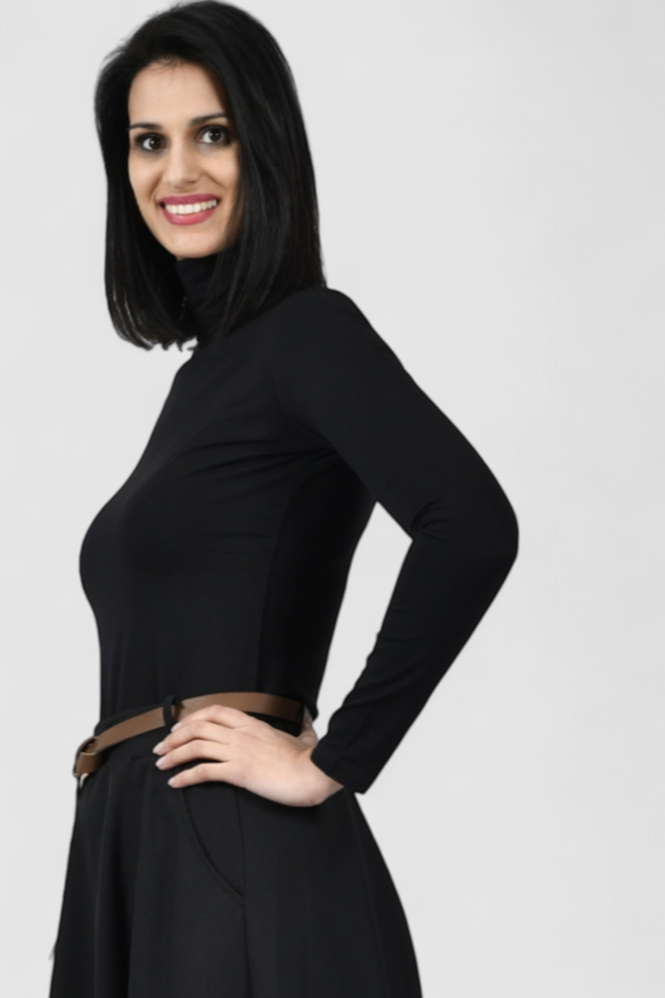 Ženska crna dolčevita dugi rukav Calista