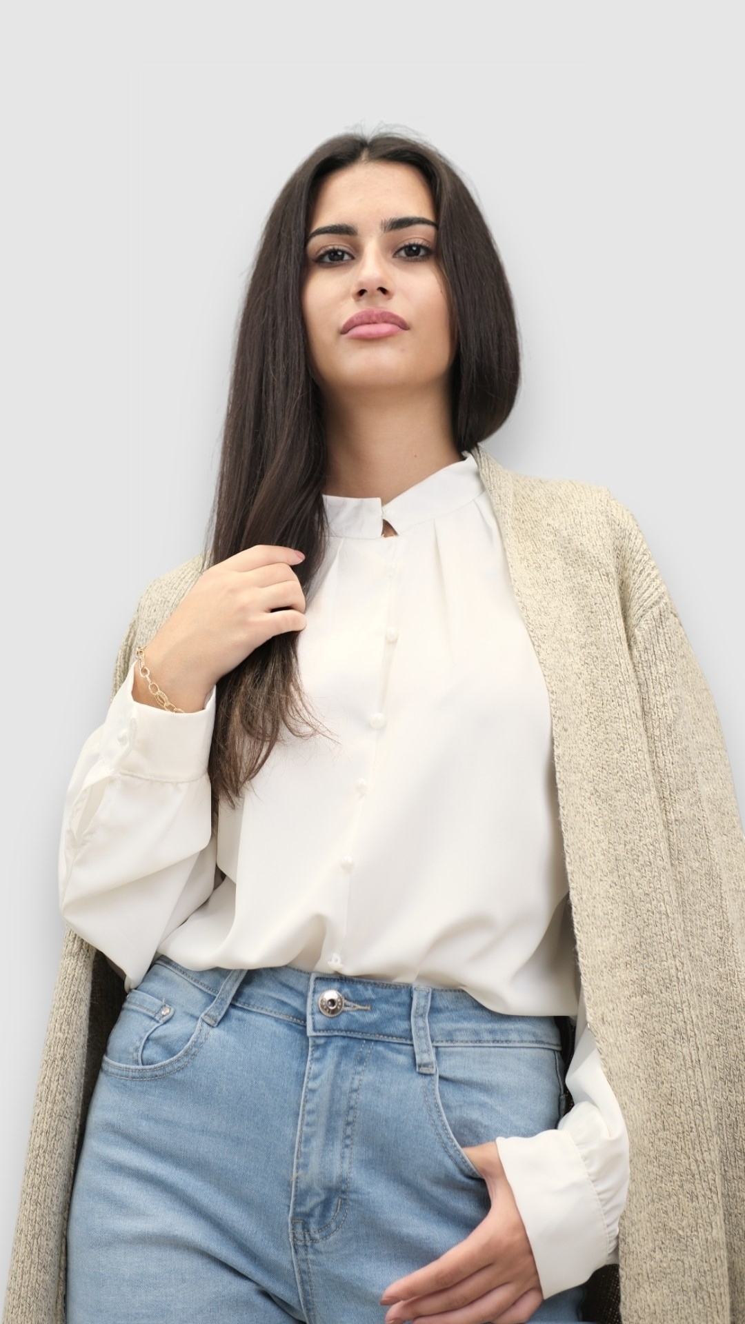 Ženska bijela elegantna košulja Lainey