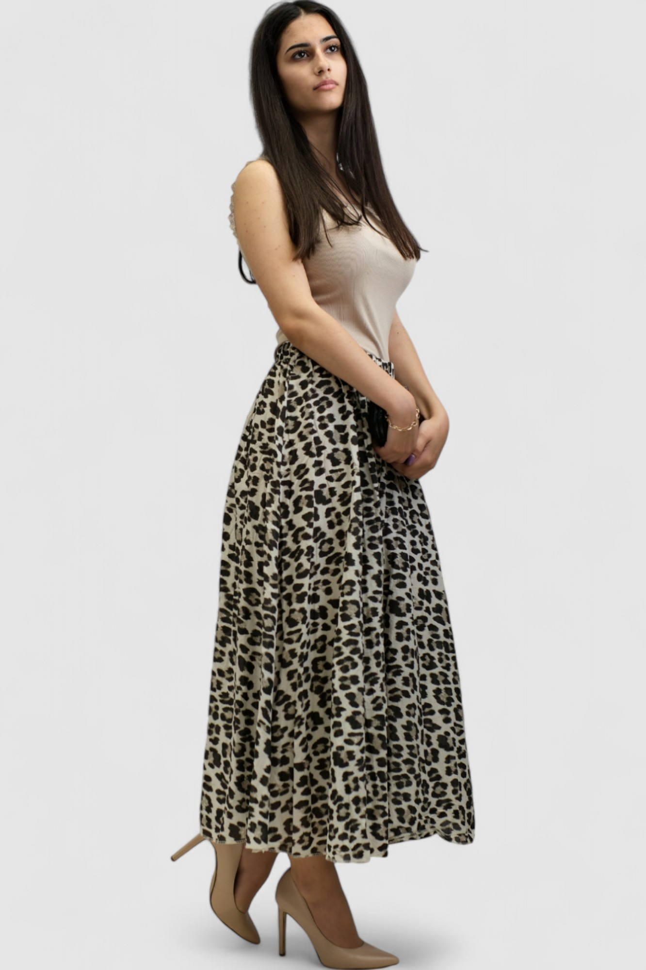 Ženska midi suknja leopard uzorak Joselyn