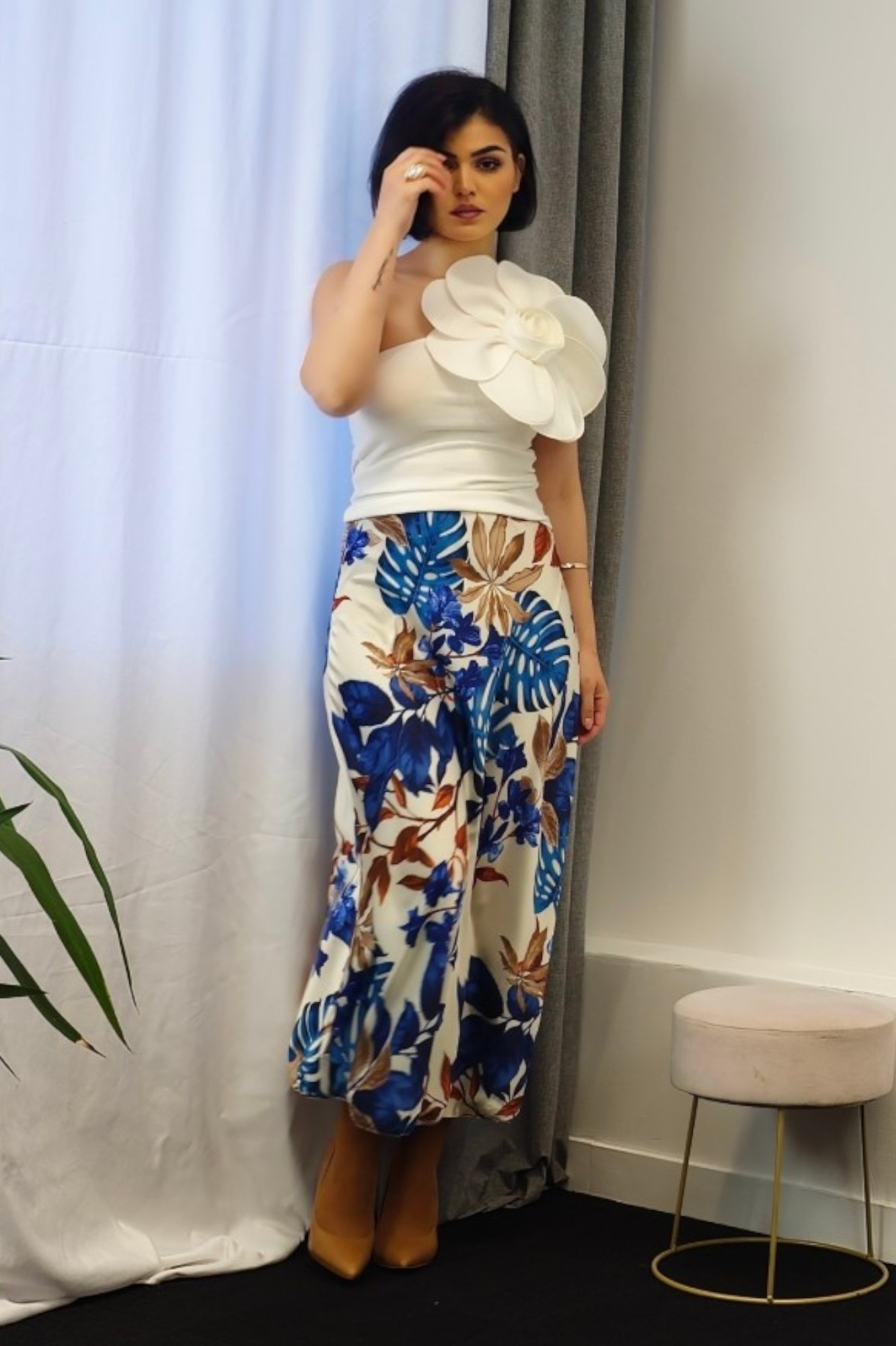 Ženska plava lagana midi suknja Anastasie