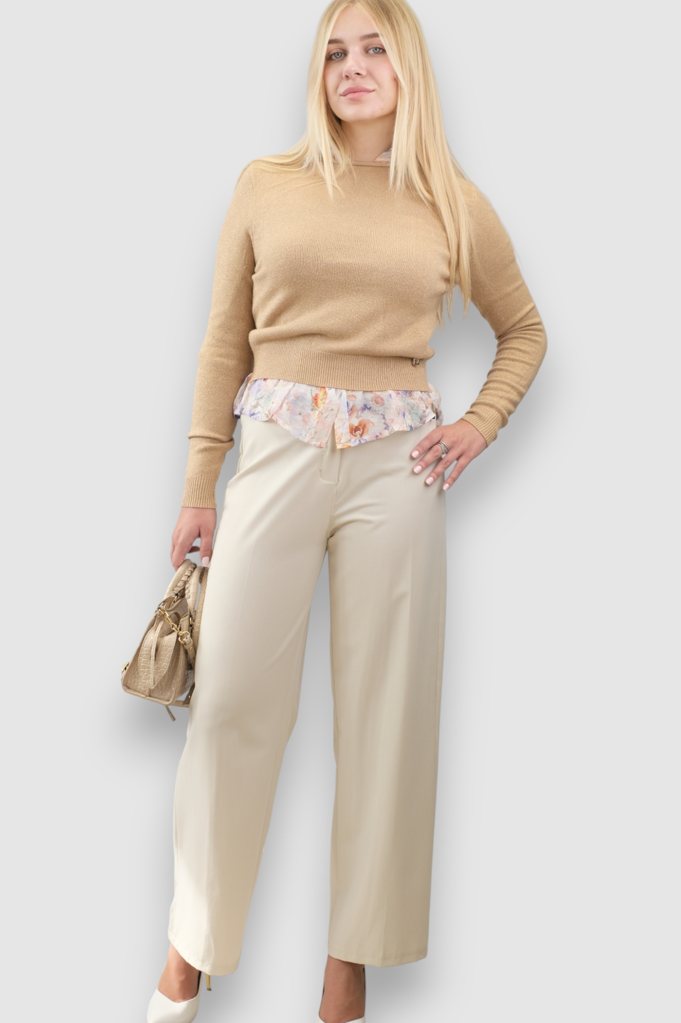 Ženski smeđi lagani džemper Clarette