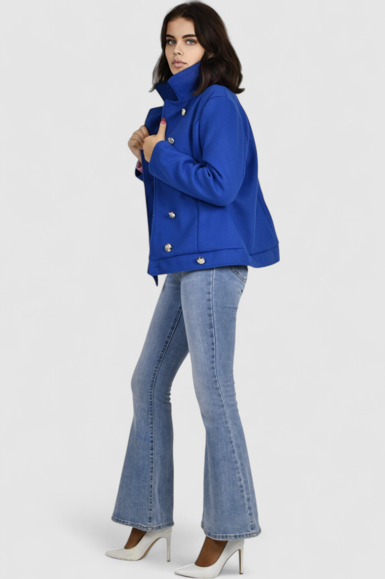 Ženski kraljevsko plavi kratki kaput Billie