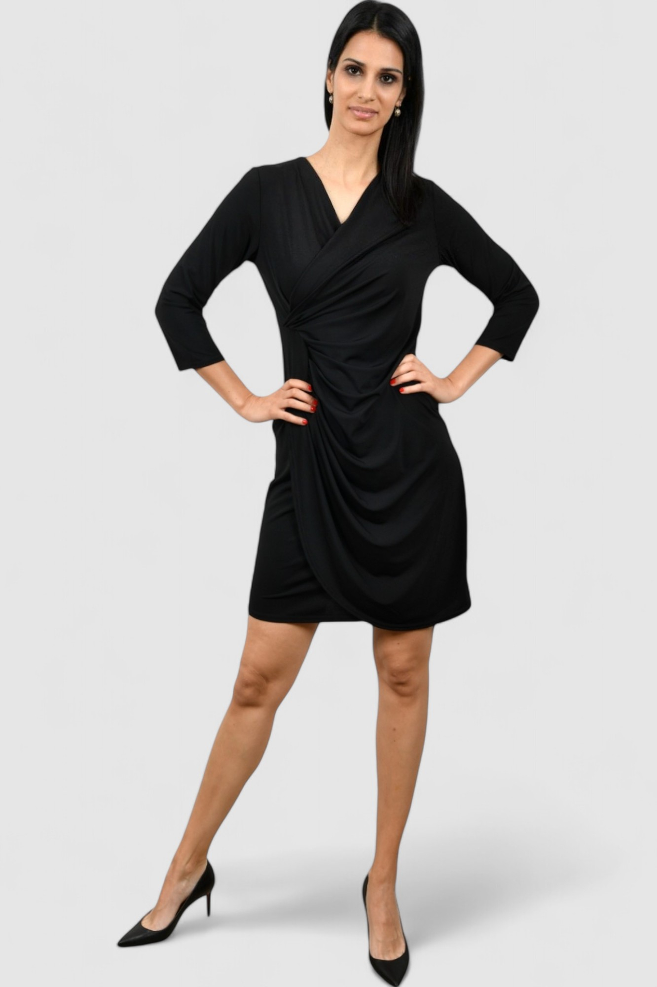 Ženska crna večernja haljina Daria