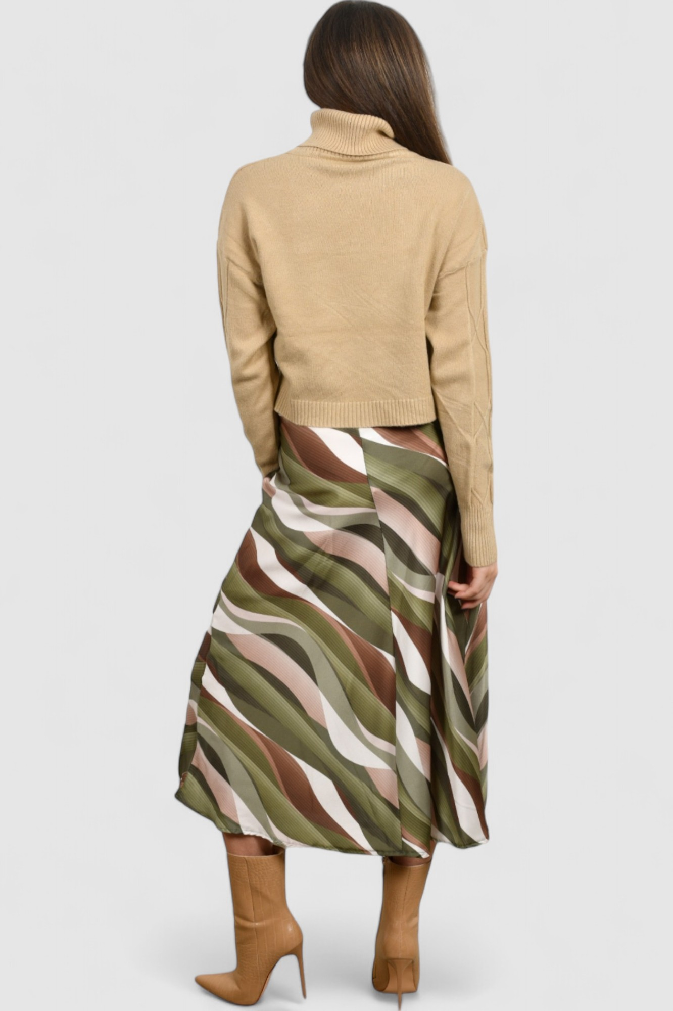 Ženska zelena midi suknja Amayena