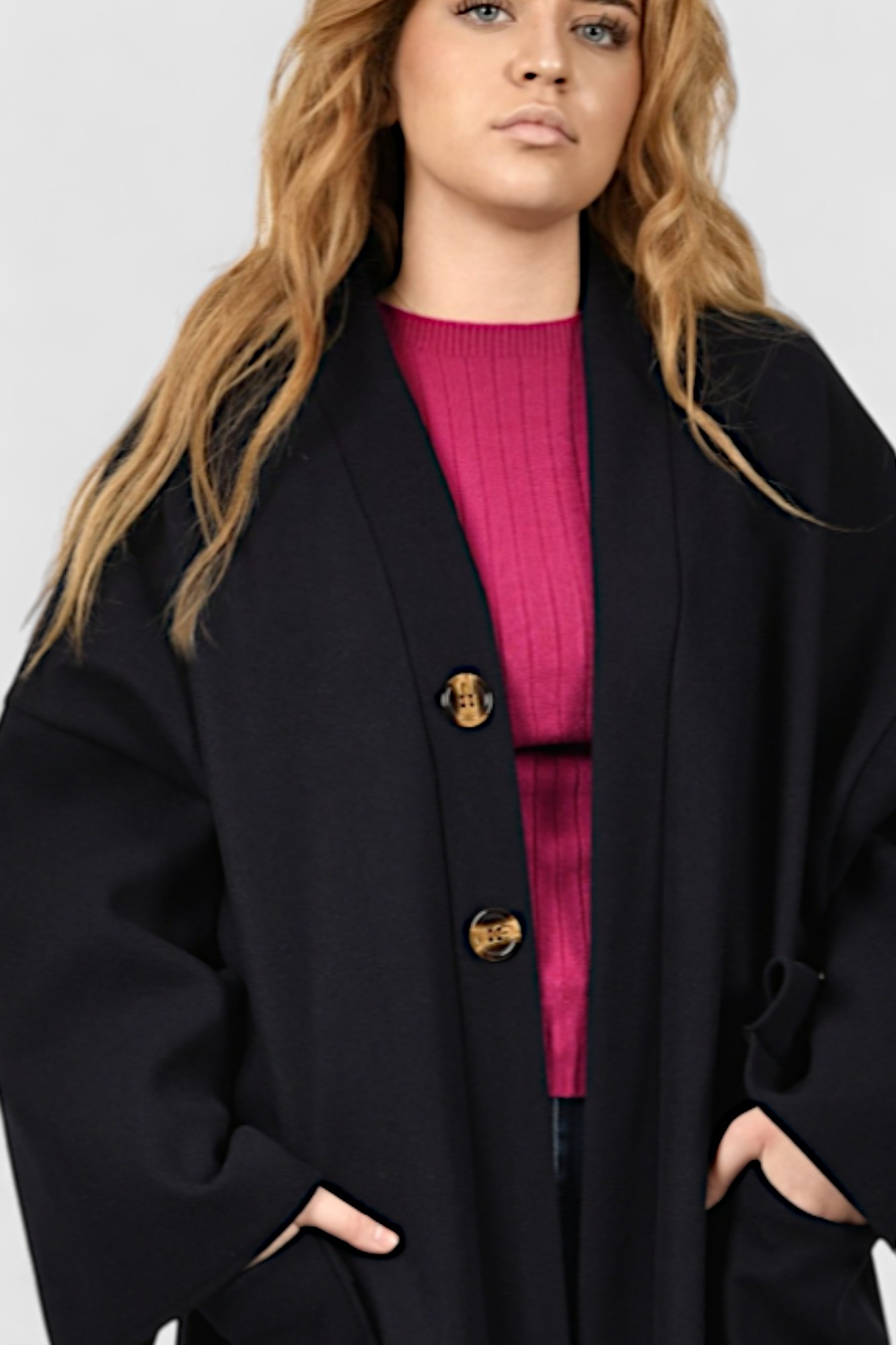 Ženski tamno plavi dugi kaput Madison