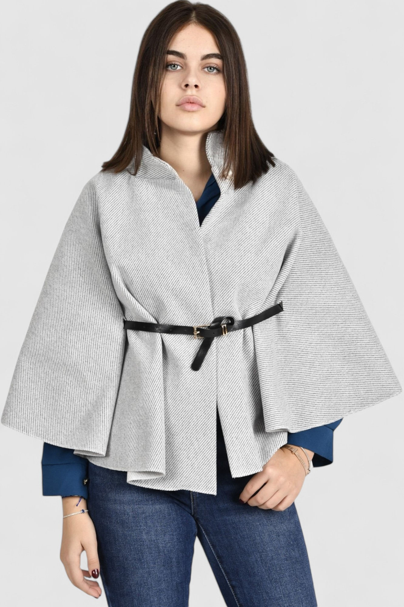 Ženski sivi poncho Francesca