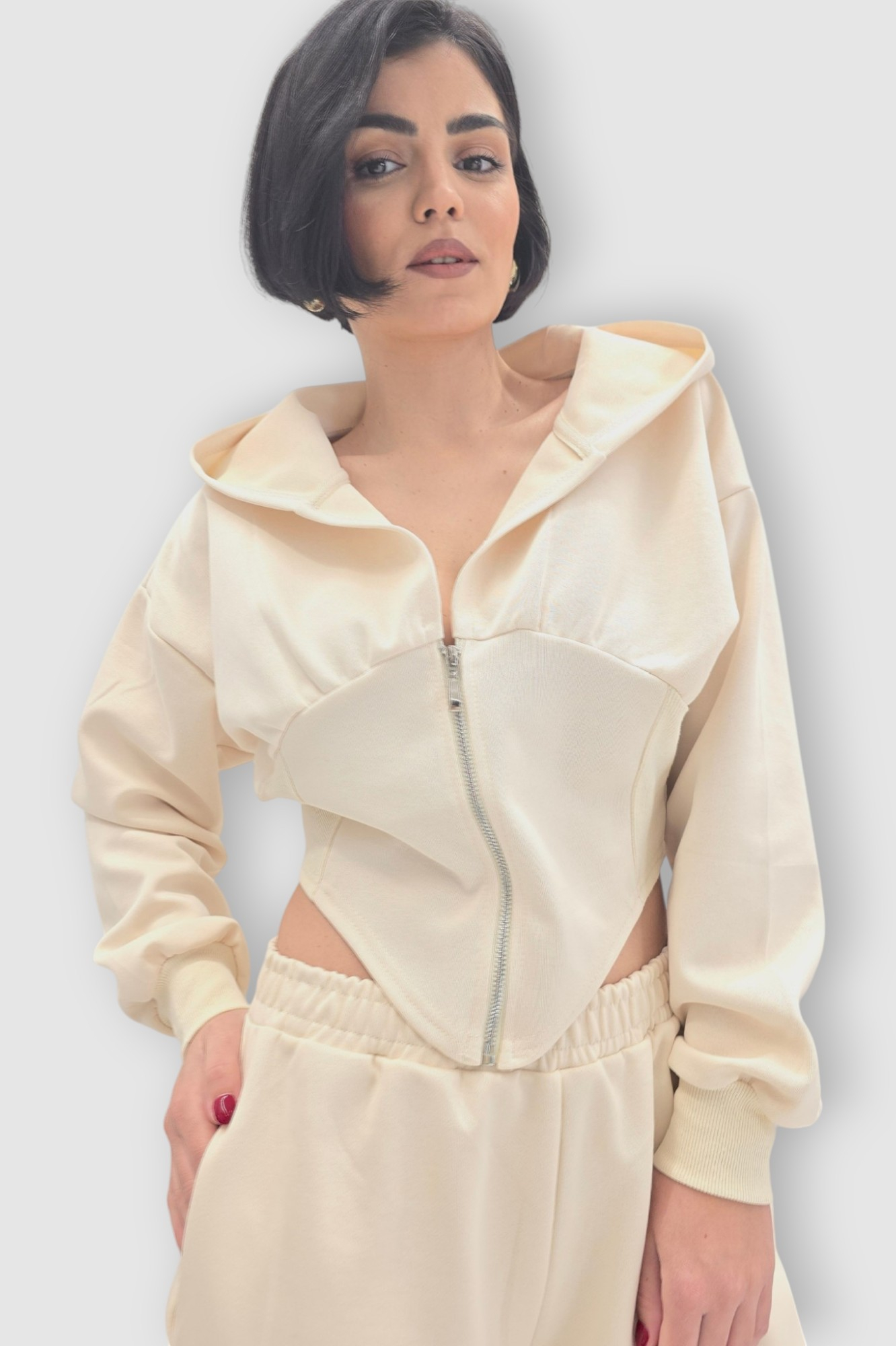 Ženska bež moderna pamučna trenirka Megan