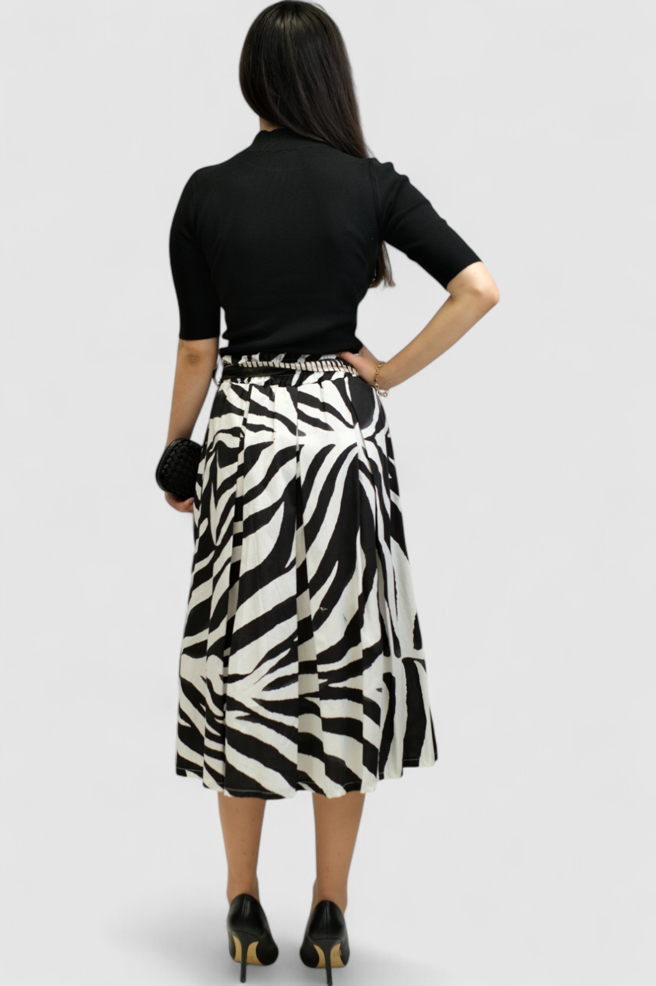 Ženska midi suknja zebra uzorak Theresa