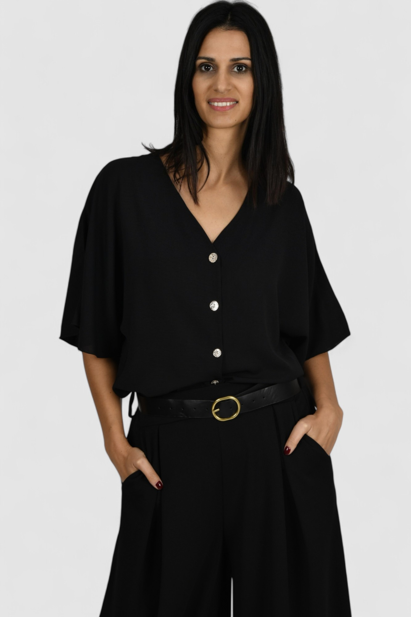 Ženska crna elegantna košulja Ivelisse