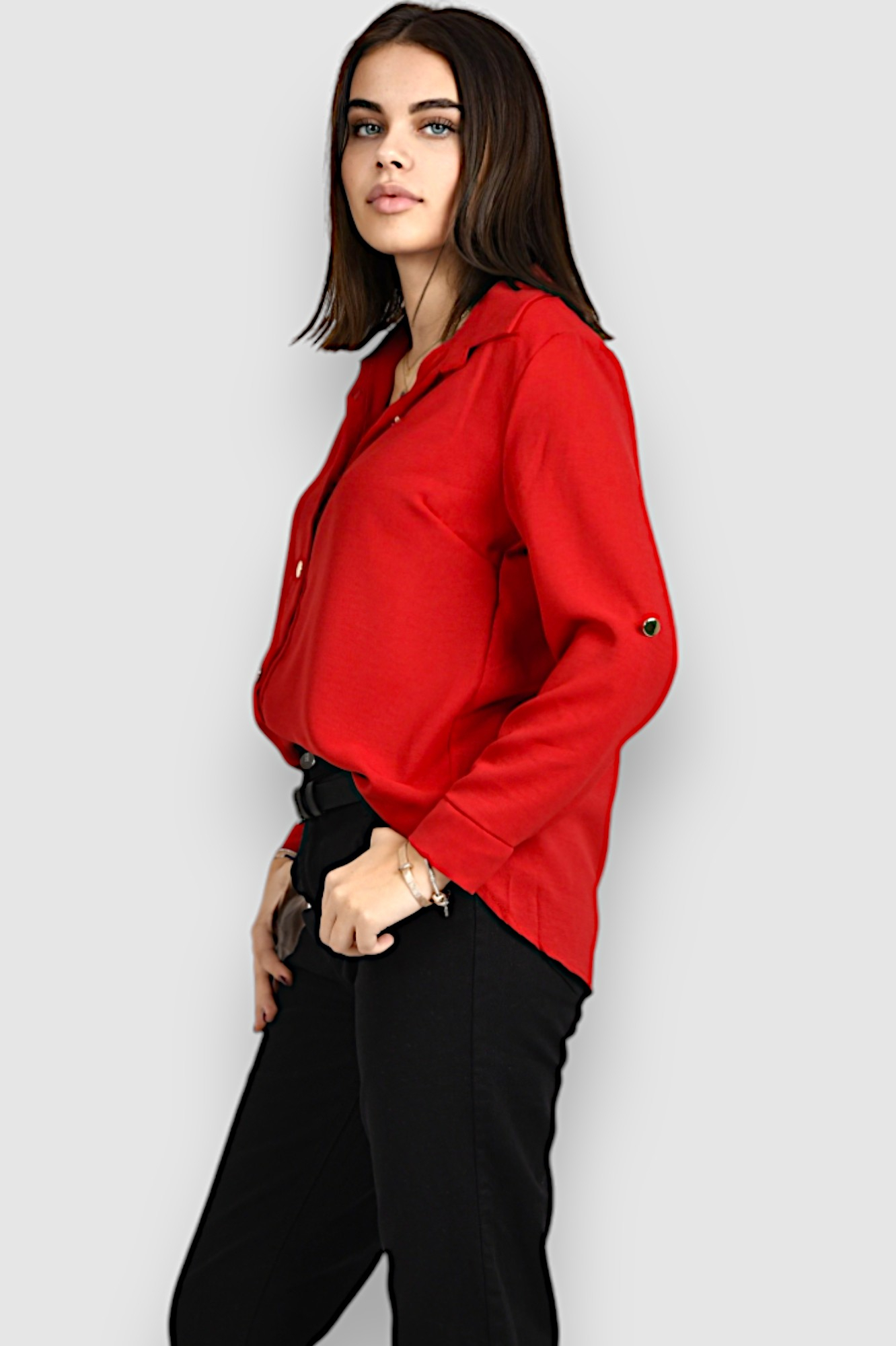 Ženska crvena elegantna košulja Blakely