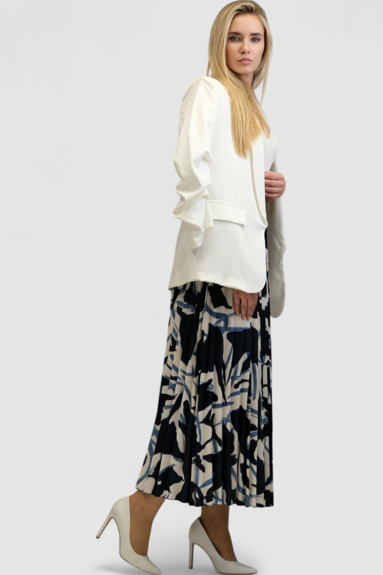 Ženska plava plisirana suknja Carine