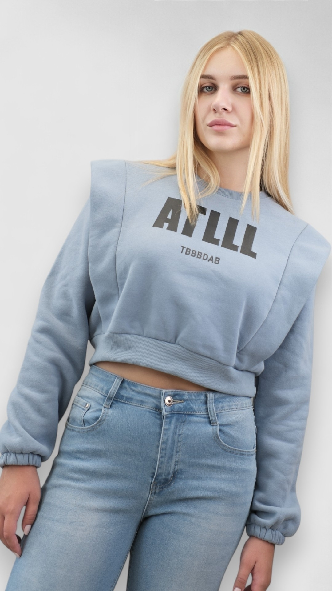 Ženska plava hoodica bez kapuljače Brielle