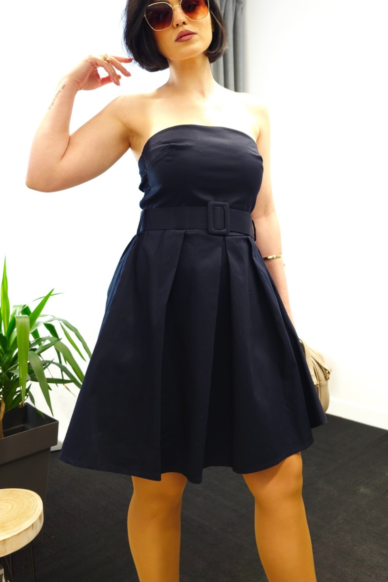 Ženska plava koktel haljina Danniela