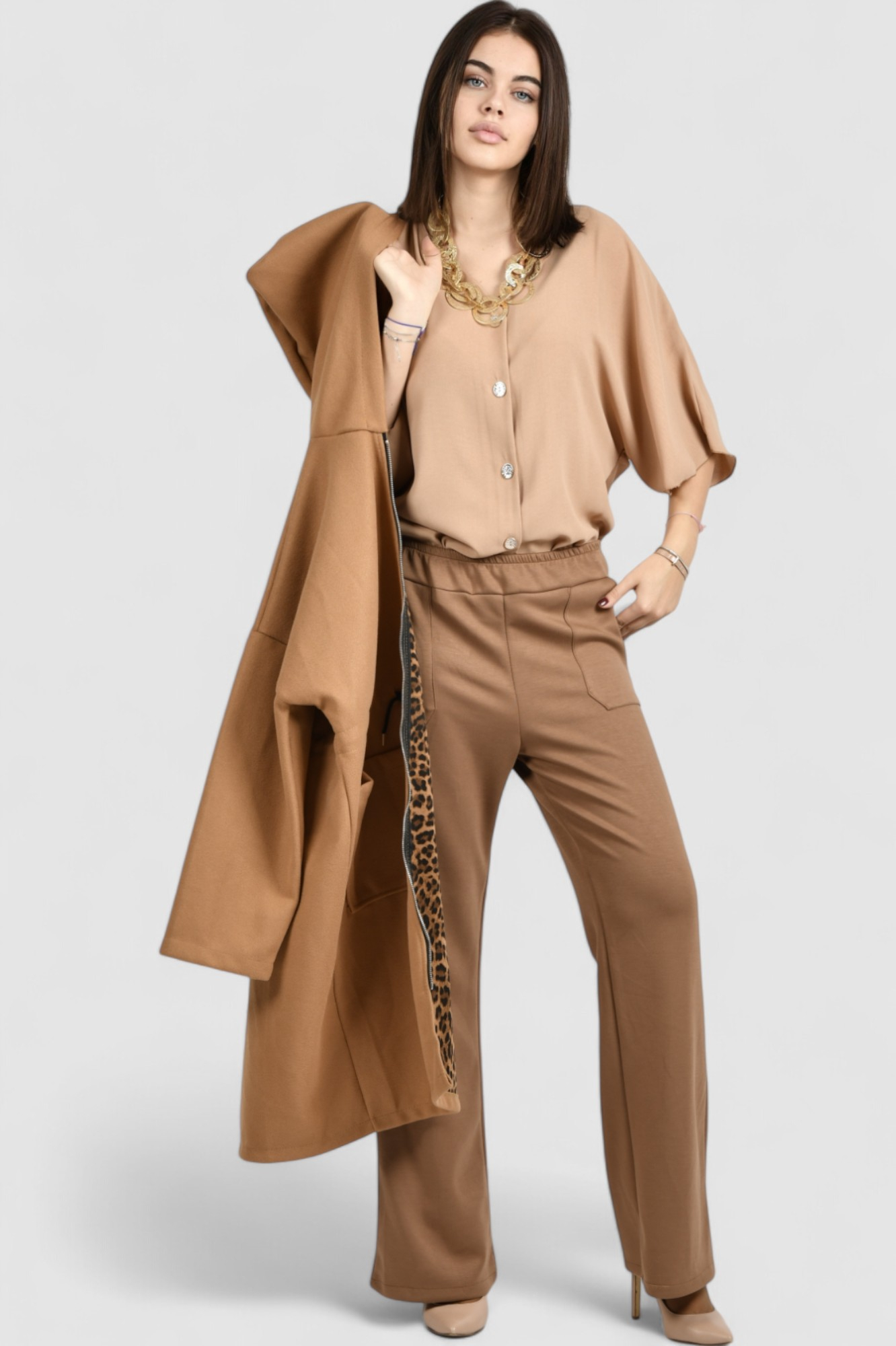 Ženska camel elegantna košulja Ivelisse