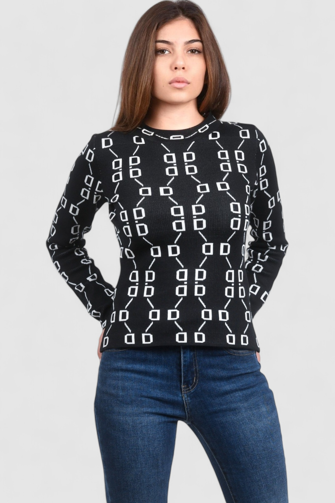 Ženski crni lagani džemper Ameli