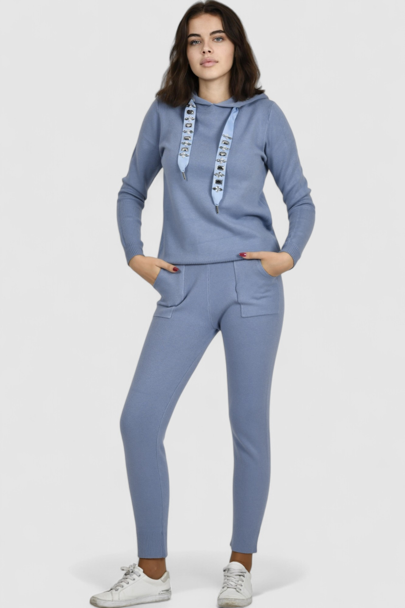 Ženska plava trenirka komplet Leila