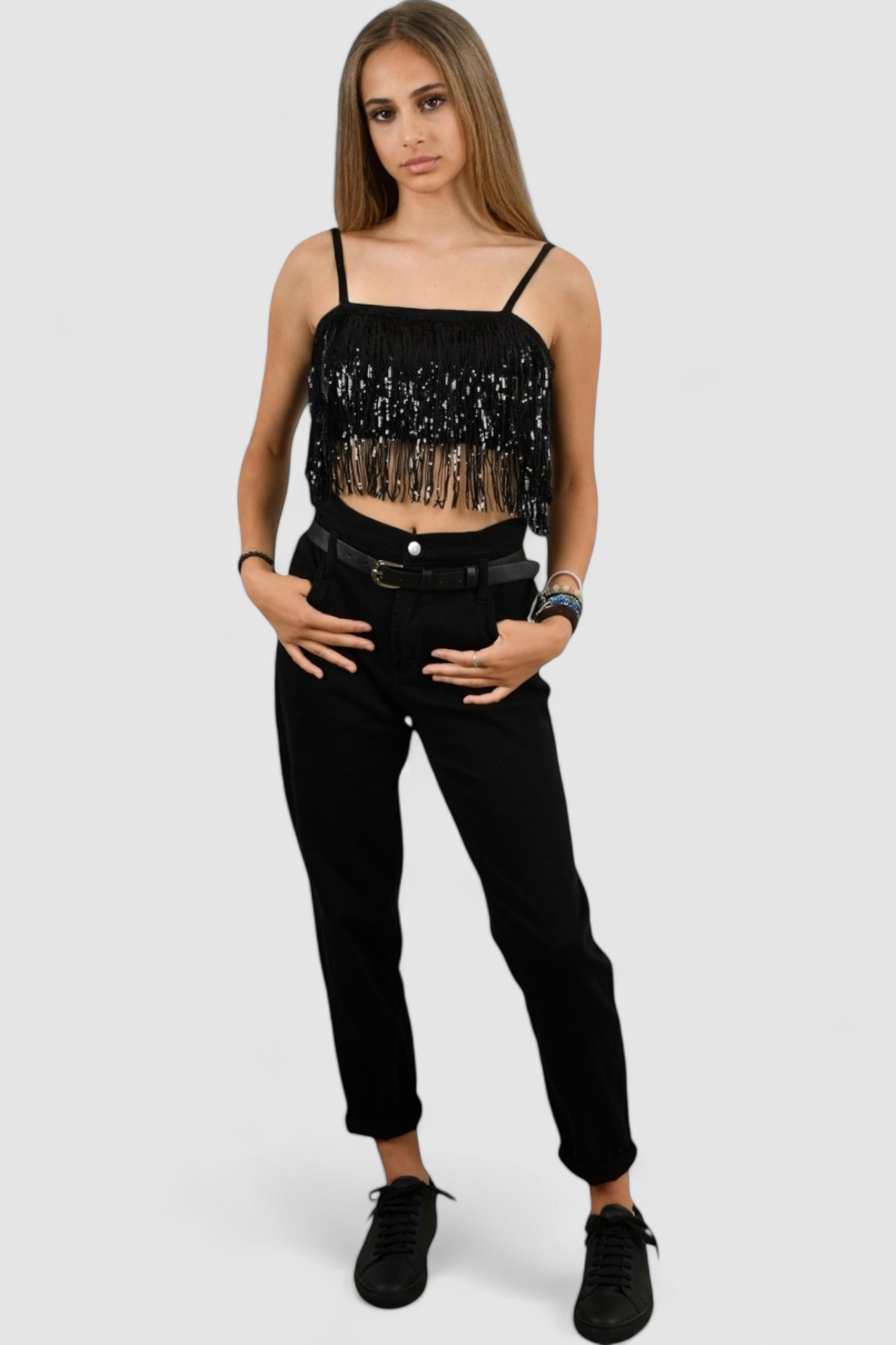 Ženski crni party top Eve