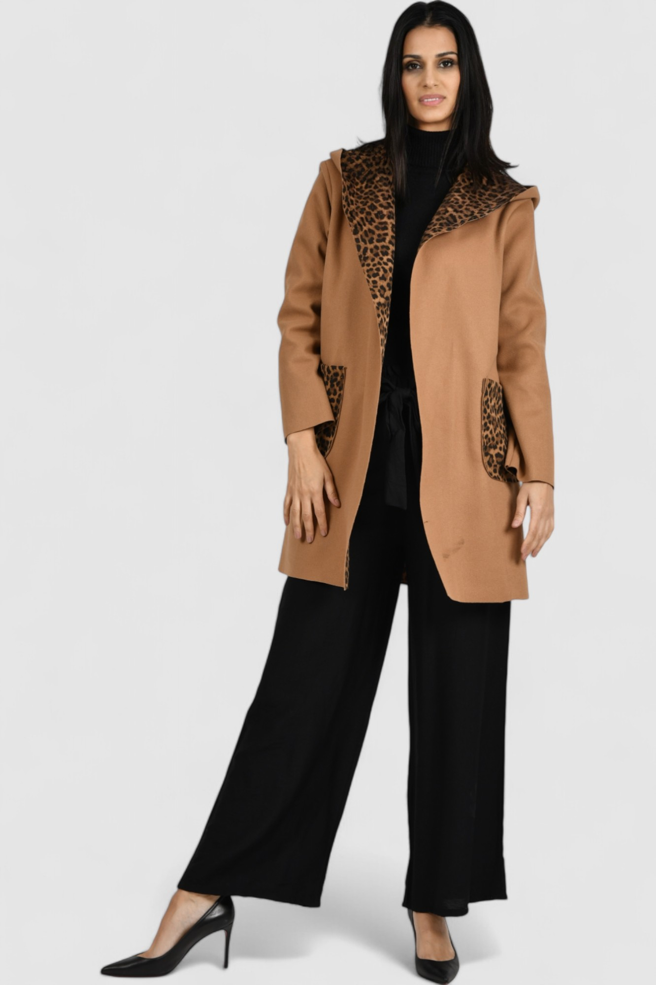 Ženski smeđi midi kaput Bluebell