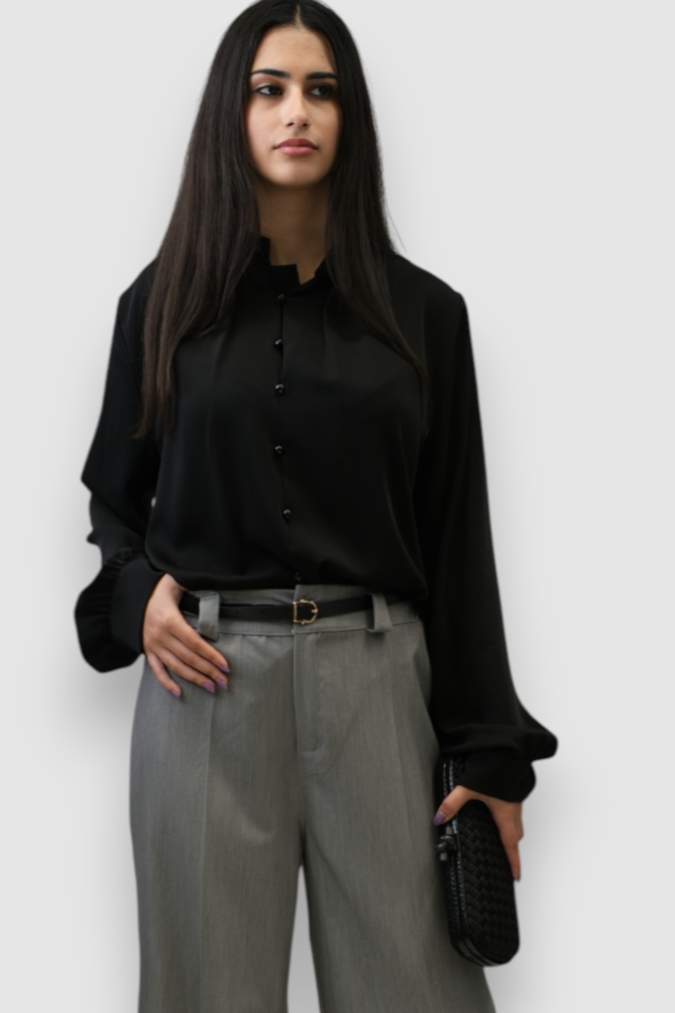 Ženska crna elegantna košulja Lainey