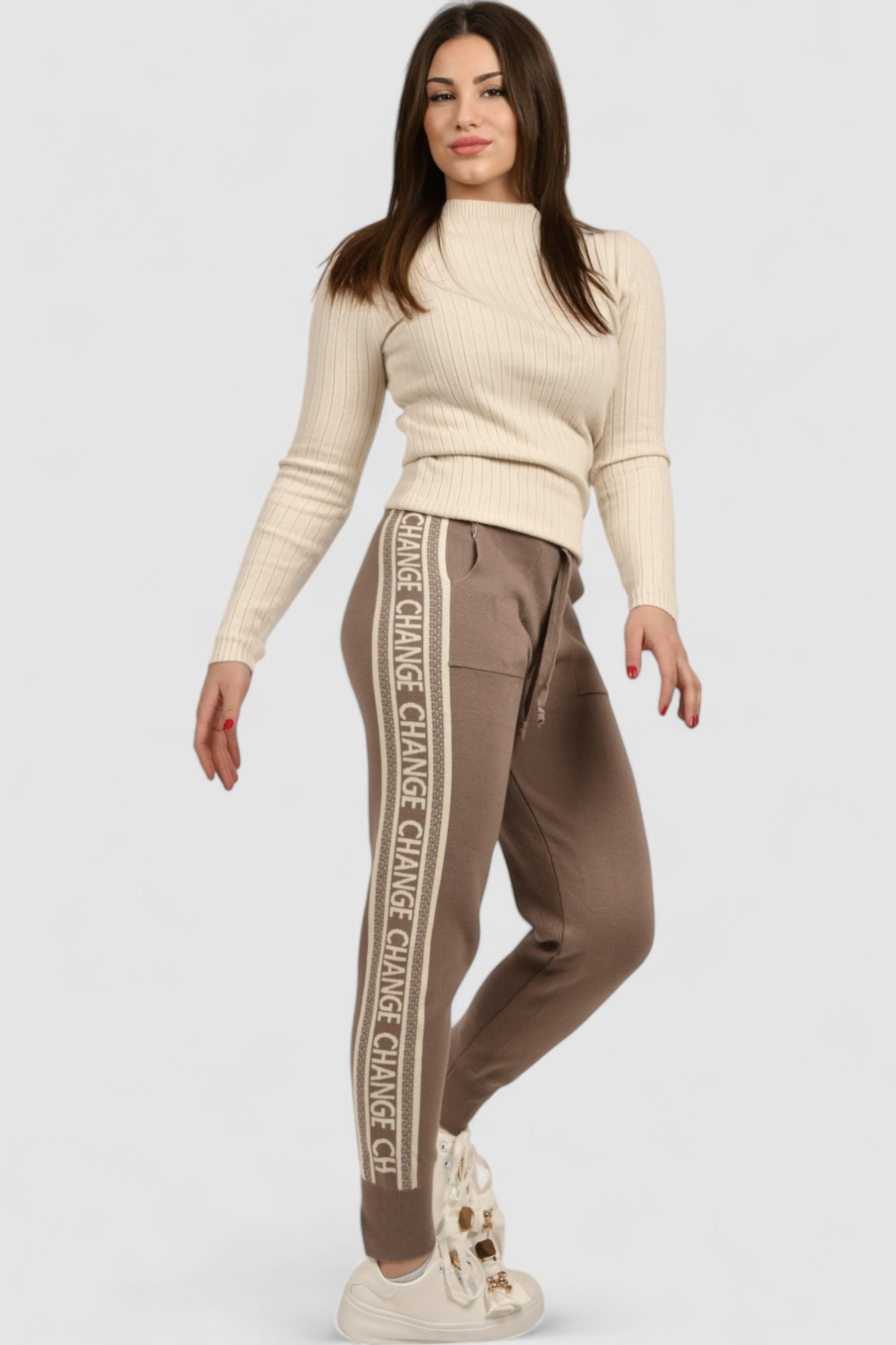 Ženski smeđi donji dio trenirke Celestia