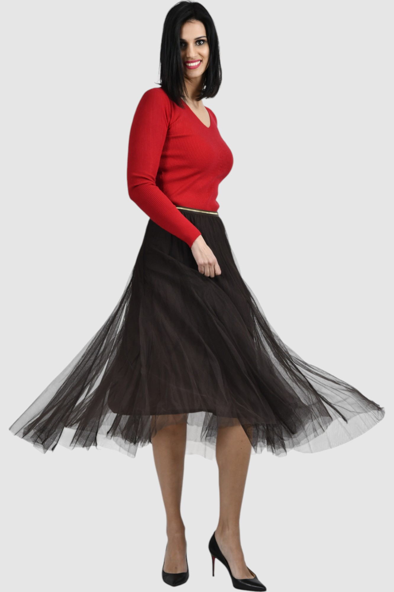 Ženska smeđa maxi suknja Coraline