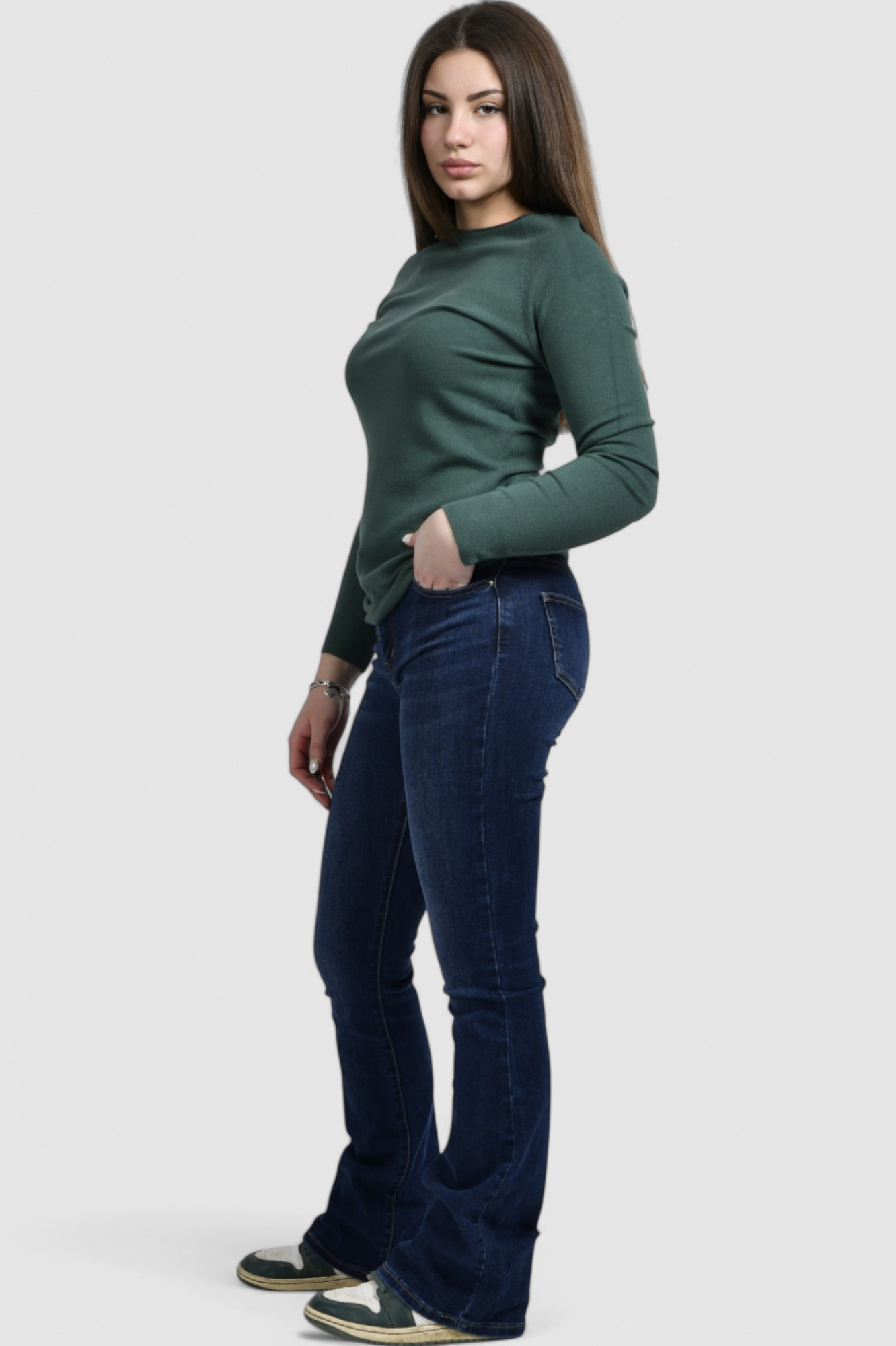 Ženski zeleni lagani džemper Vinny