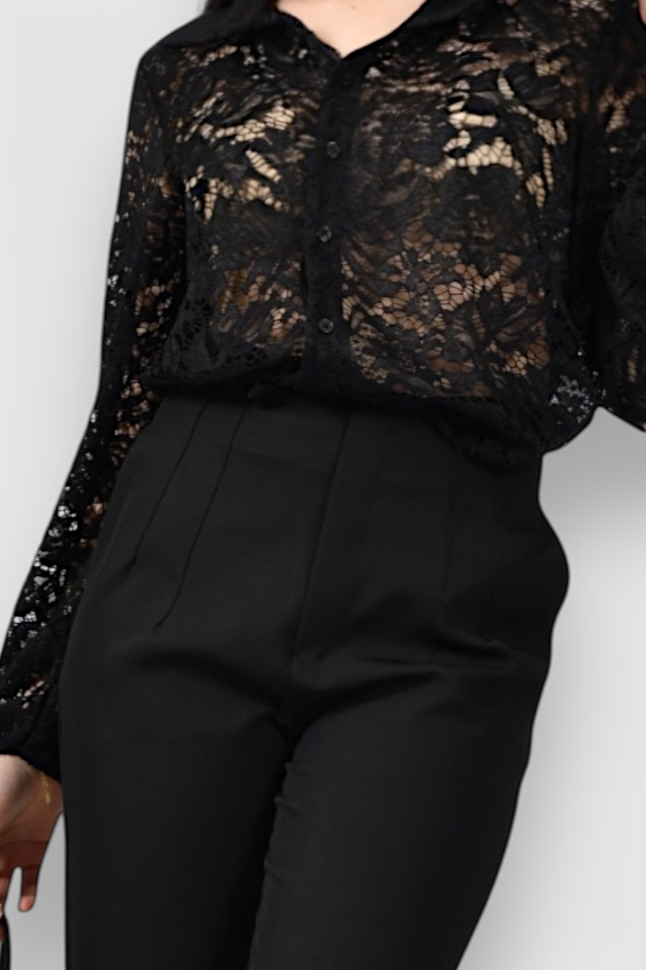 Ženske crne elegantne hlače Linette