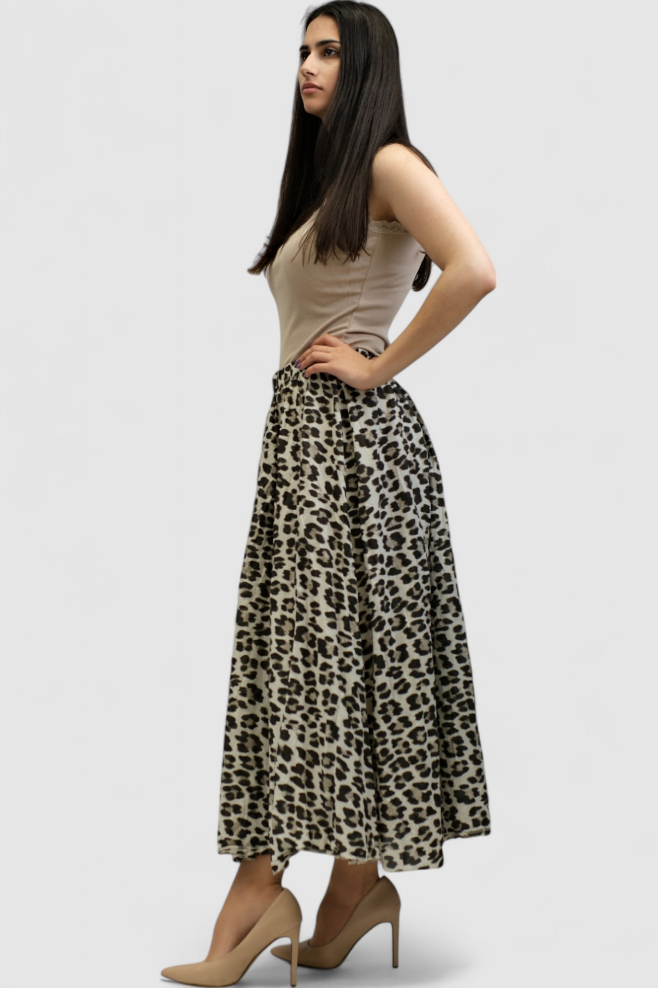 Ženska midi suknja leopard uzorak Joselyn