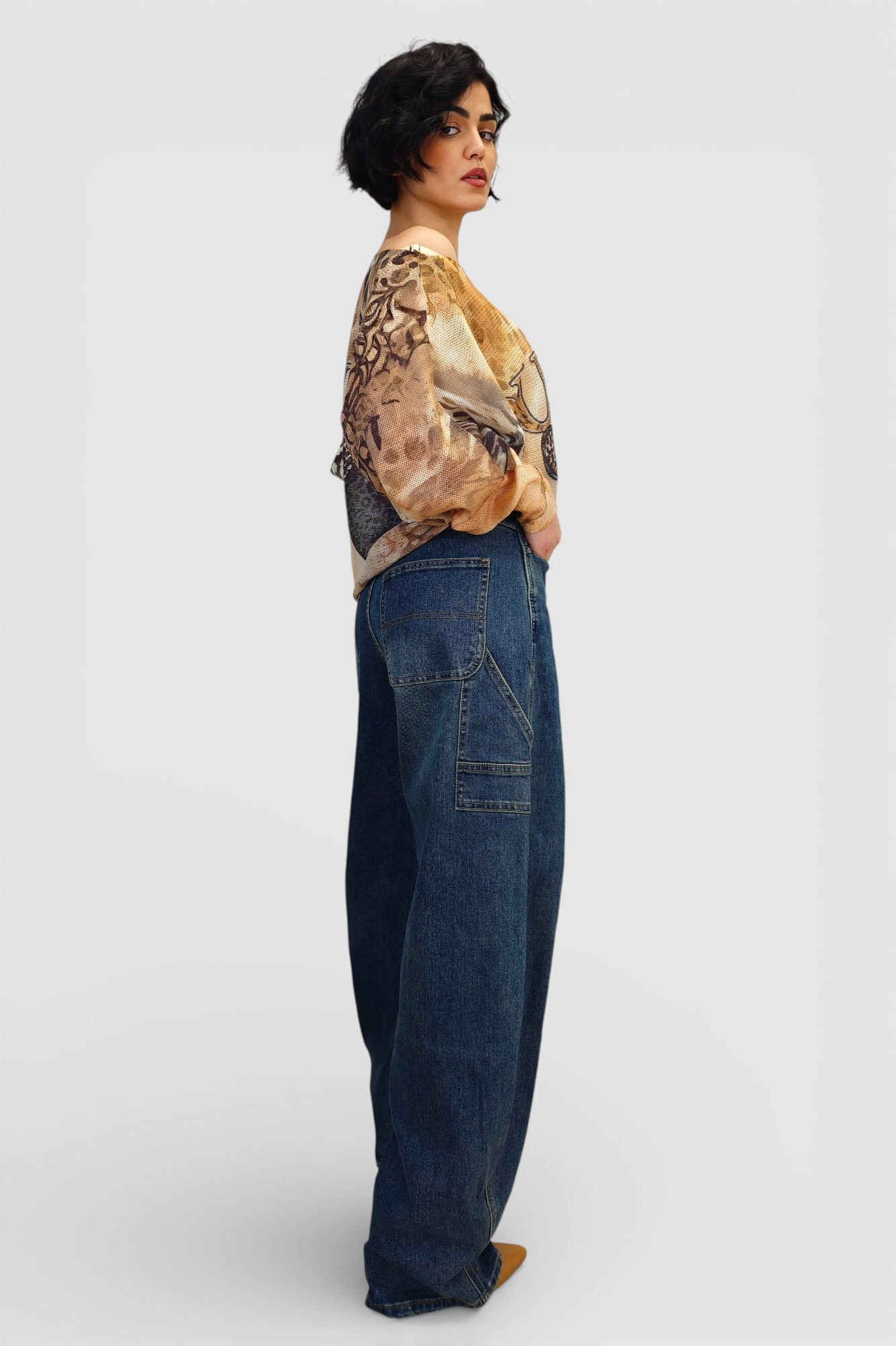 Ženska končana majica dugih rukava Faye sa printom srca