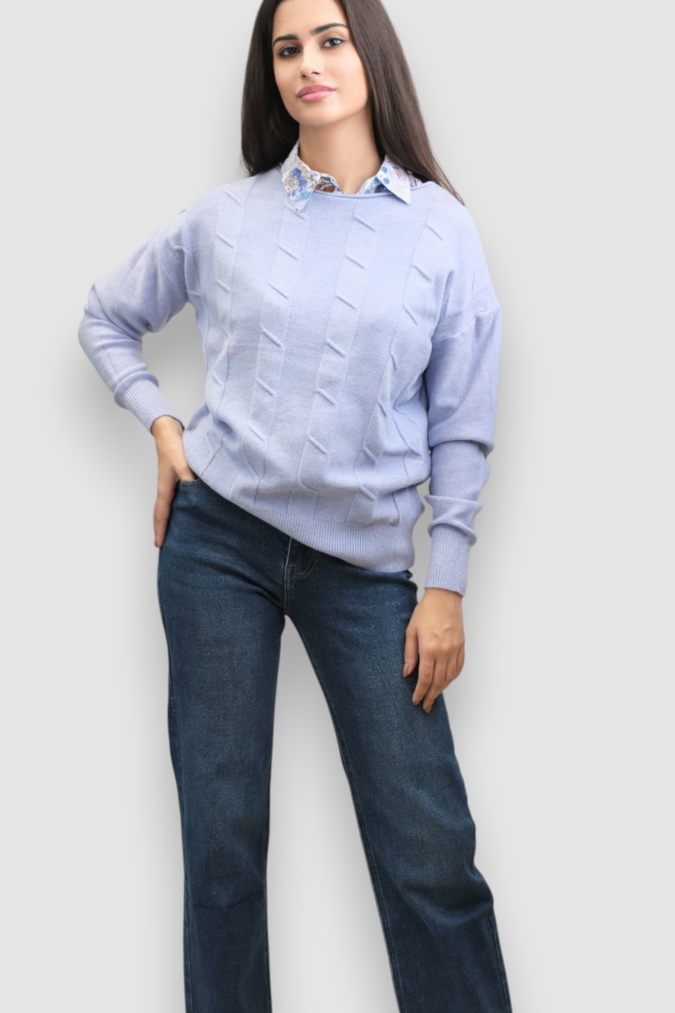 Ženski lagani plavi džemper Erica