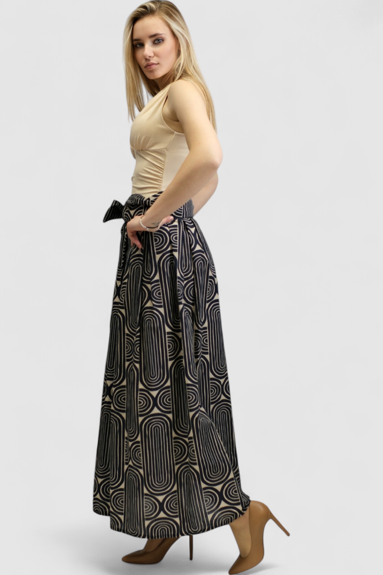 Ženska plava maxi suknja Delaney