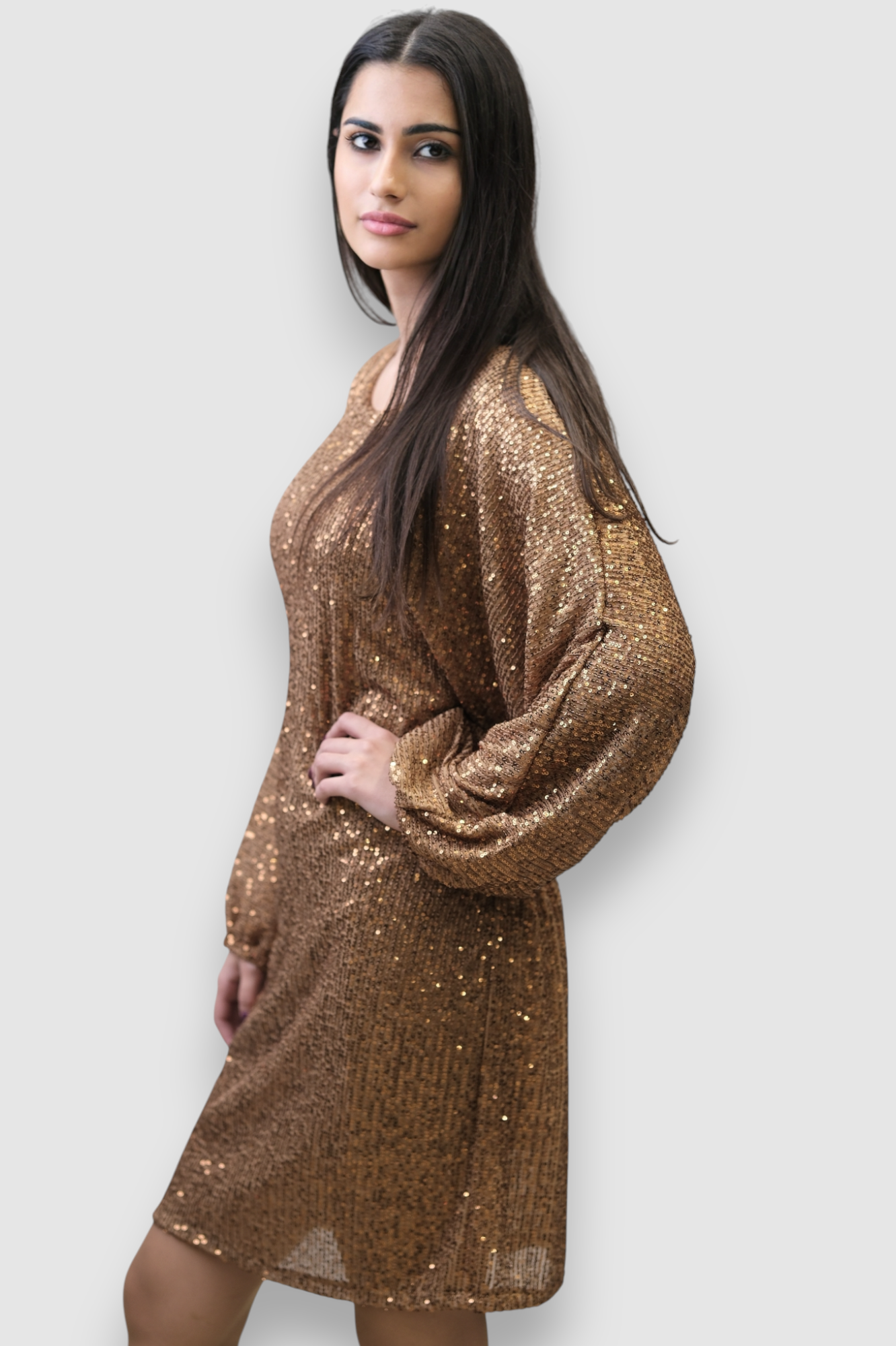 Ženska zlatna večernja haljina Finley