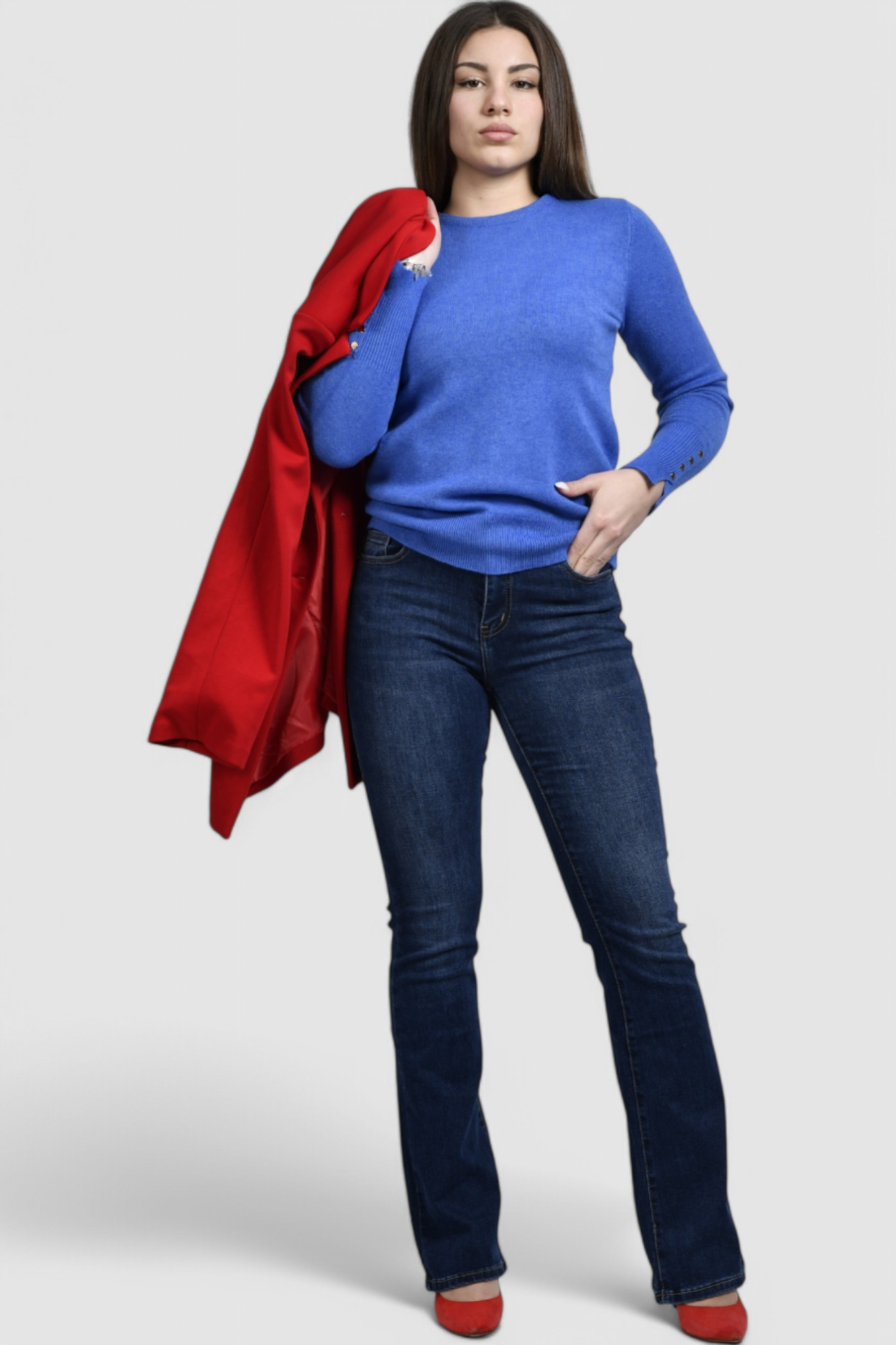 Ženski plavi lagani džemper Giavanna