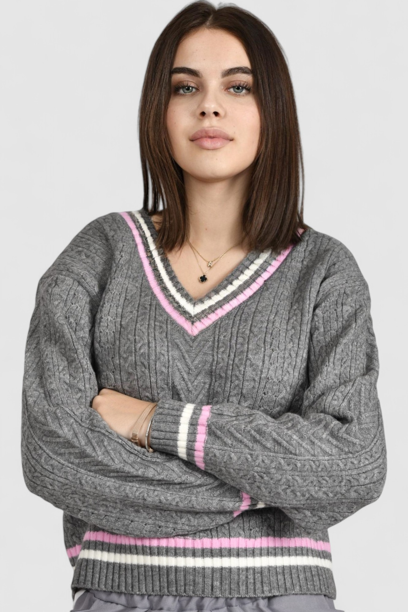 Ženski sivi lagani džemper Baylee