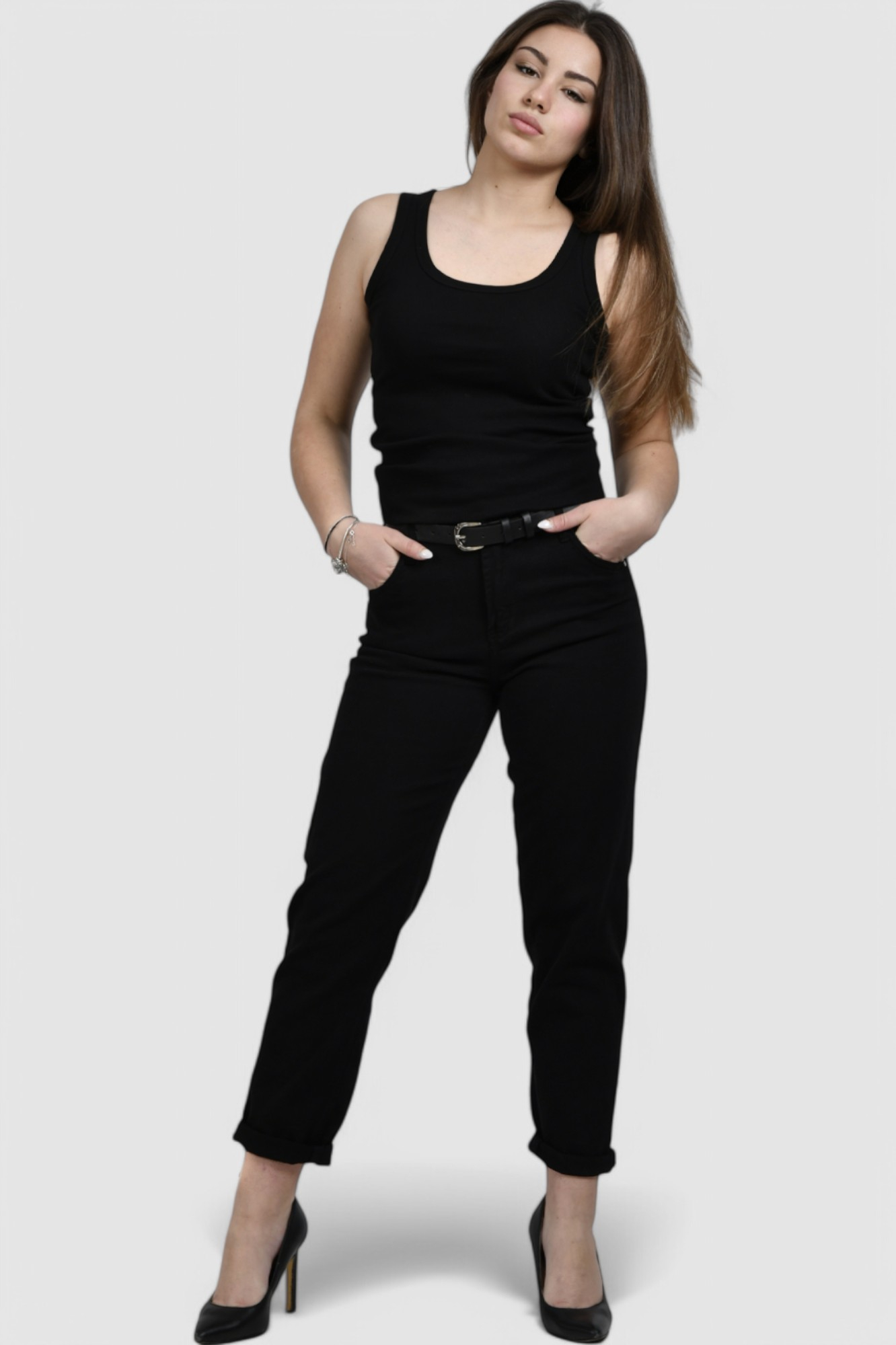 Ženska crna majica bez rukava Lorelei