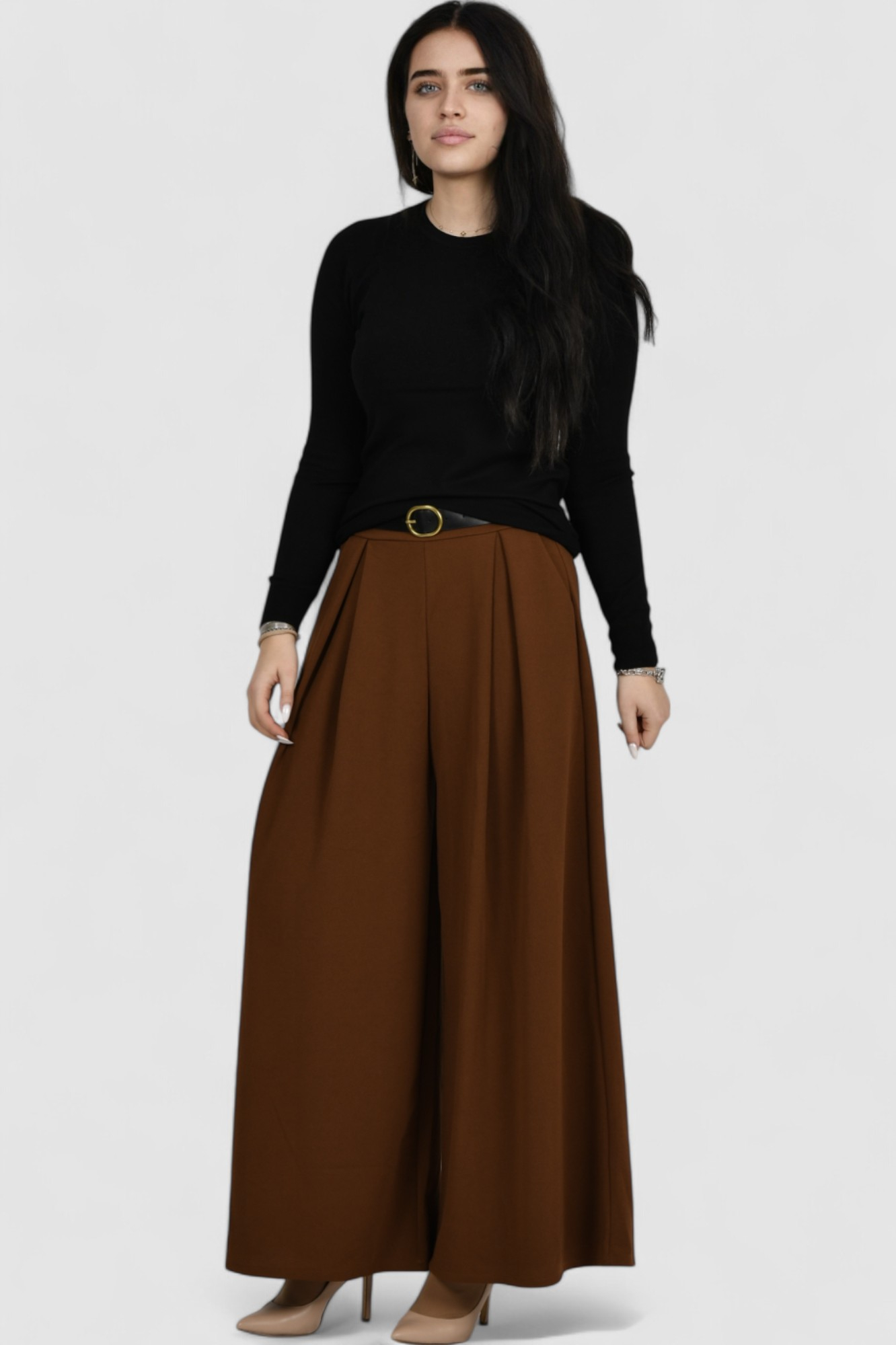 Ženske smeđe modne hlače Issa