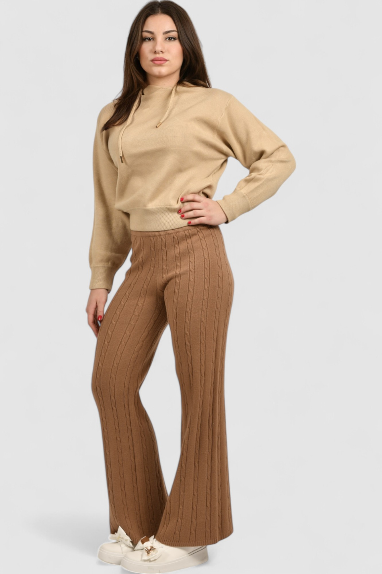 Ženski smeđi donji dio trenirke Umber