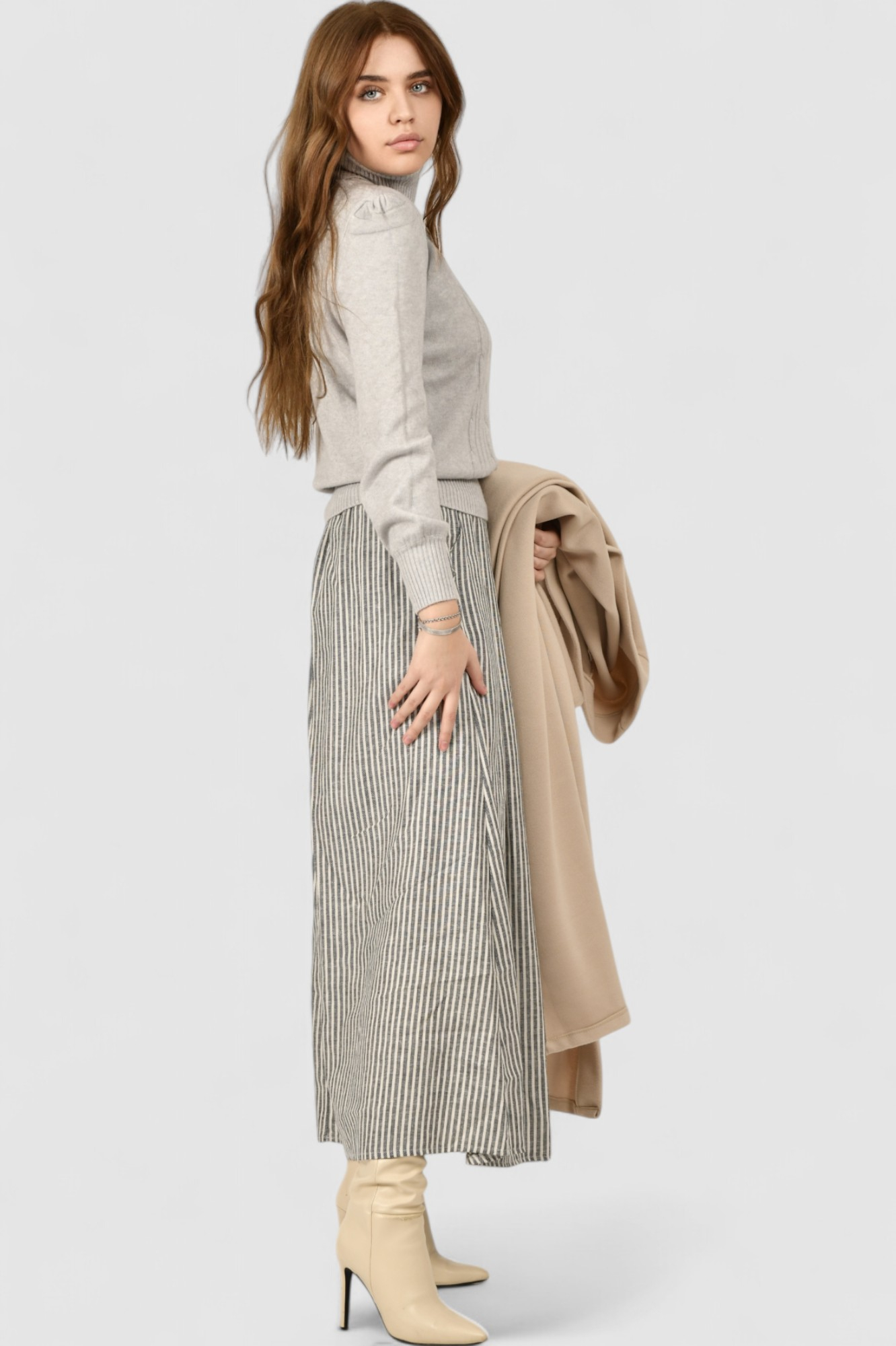 Ženska siva maxi suknja Willa