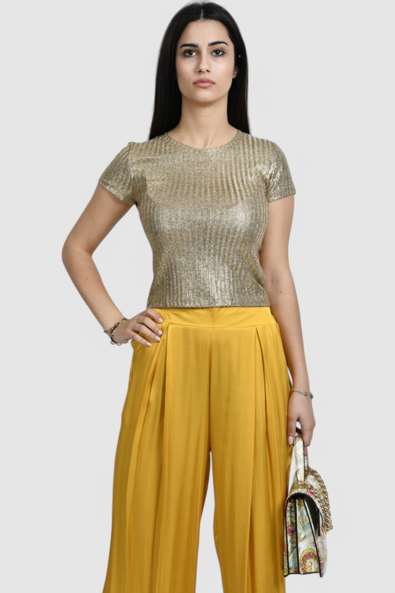 Ženska zlatna majica kratki rukav Gia