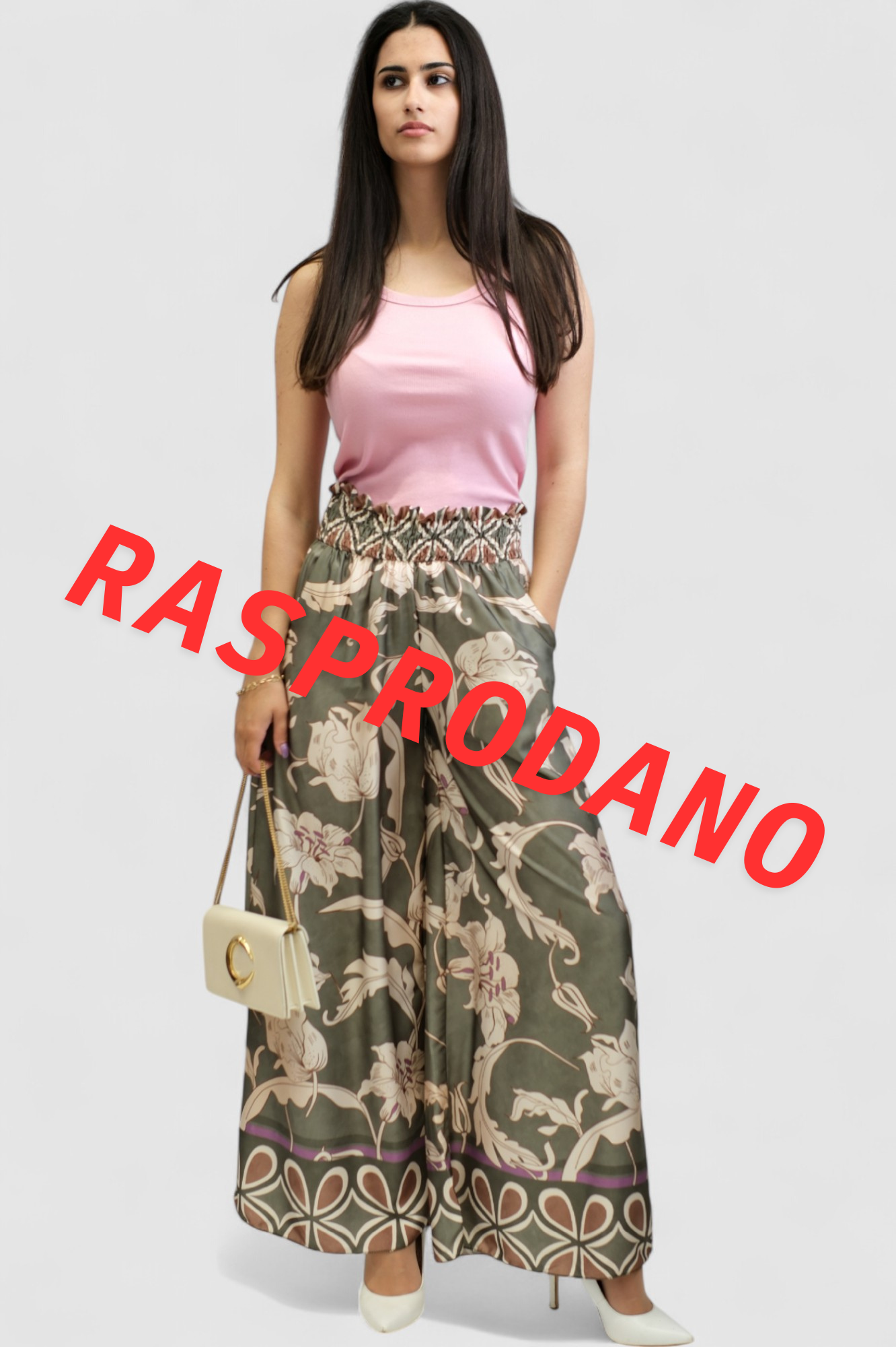 Ženske zelene modne hlače Leandra