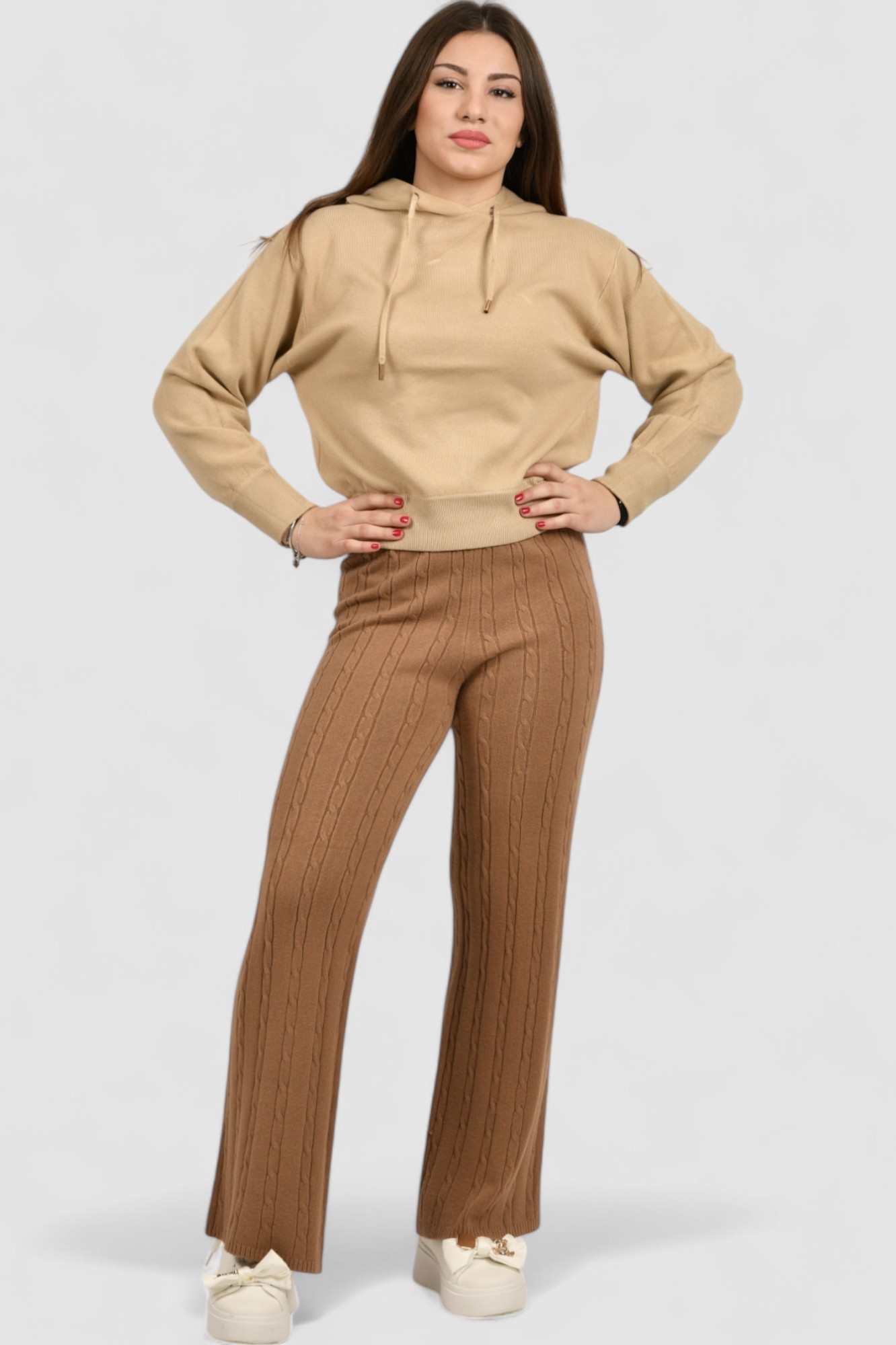 Ženski smeđi donji dio trenirke Umber